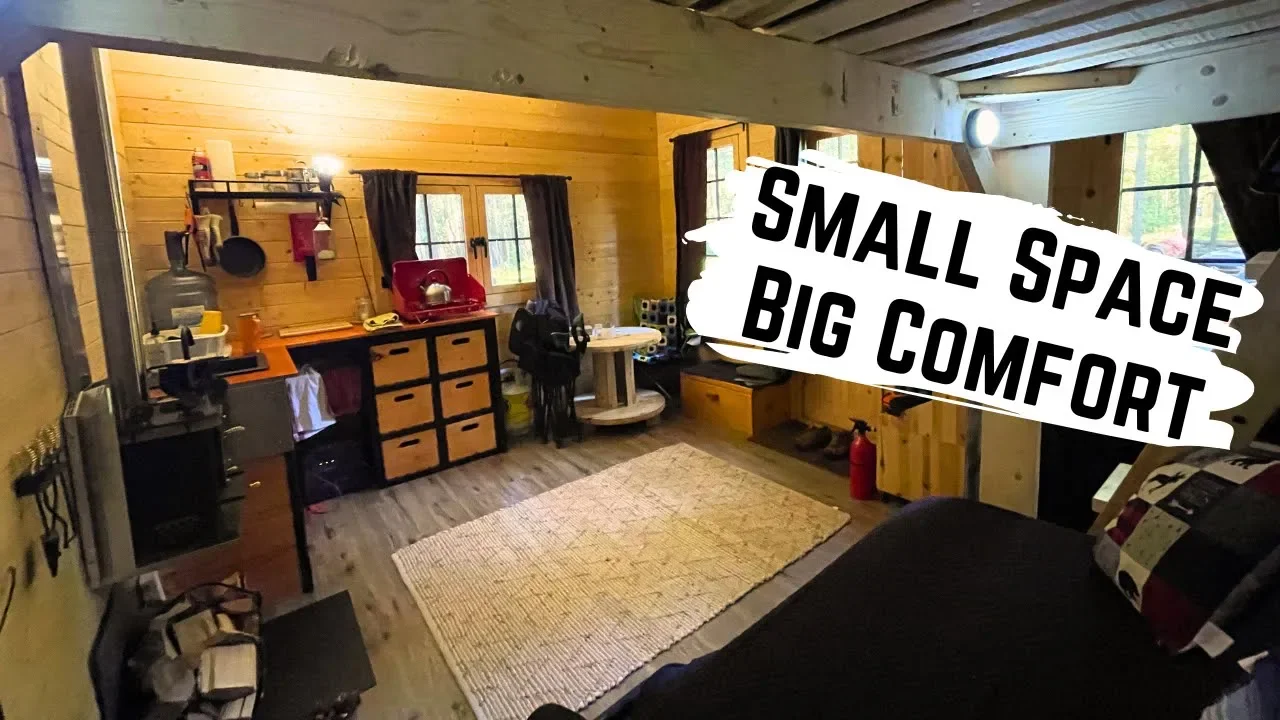 Off Grid Tiny Cabin Tour - Inside Our Forest Retreat!