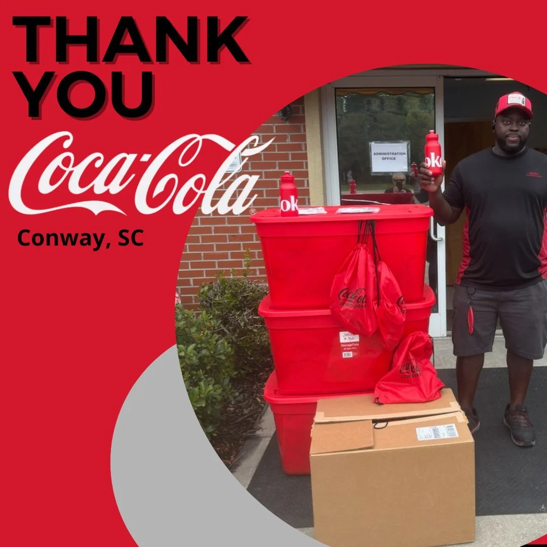 Thank you Coca-Cola, Conway SC for donating hygiene bags to our men&rsquo;s shelter. Your generosity makes a real difference.