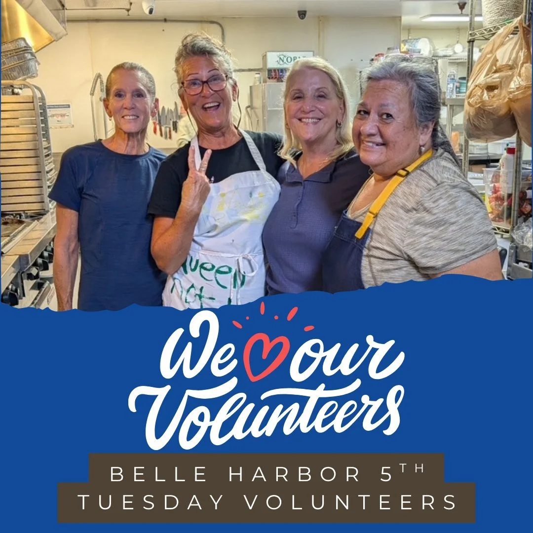 Thank You to our Belle Harbor 5th Tuesday Volunteers! We&rsquo;re so grateful for this amazing group who joined us in April 2024 and have been faithfully serving ever since! Their Taco Salad Tuesdays have become a favorite among the men at our shelte