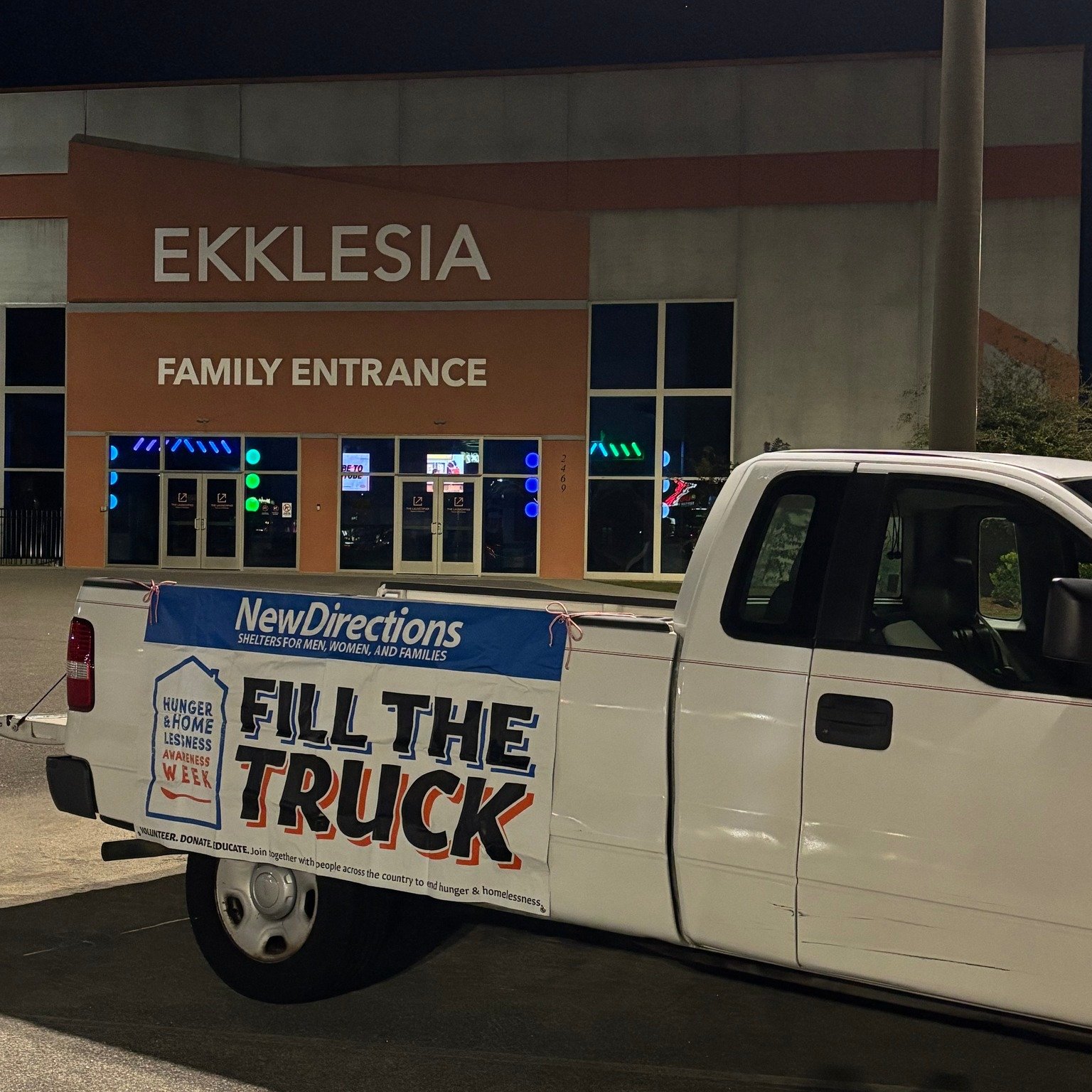 A huge thank you to Ekklesia Church and Elko Spas,  Billiards &amp;  Pools for hosting Fill the Truck these past two days! Your support and generosity mean so much. Tomorrow, the truck will be on the CCU campus, parked at Overton Park, collecting non