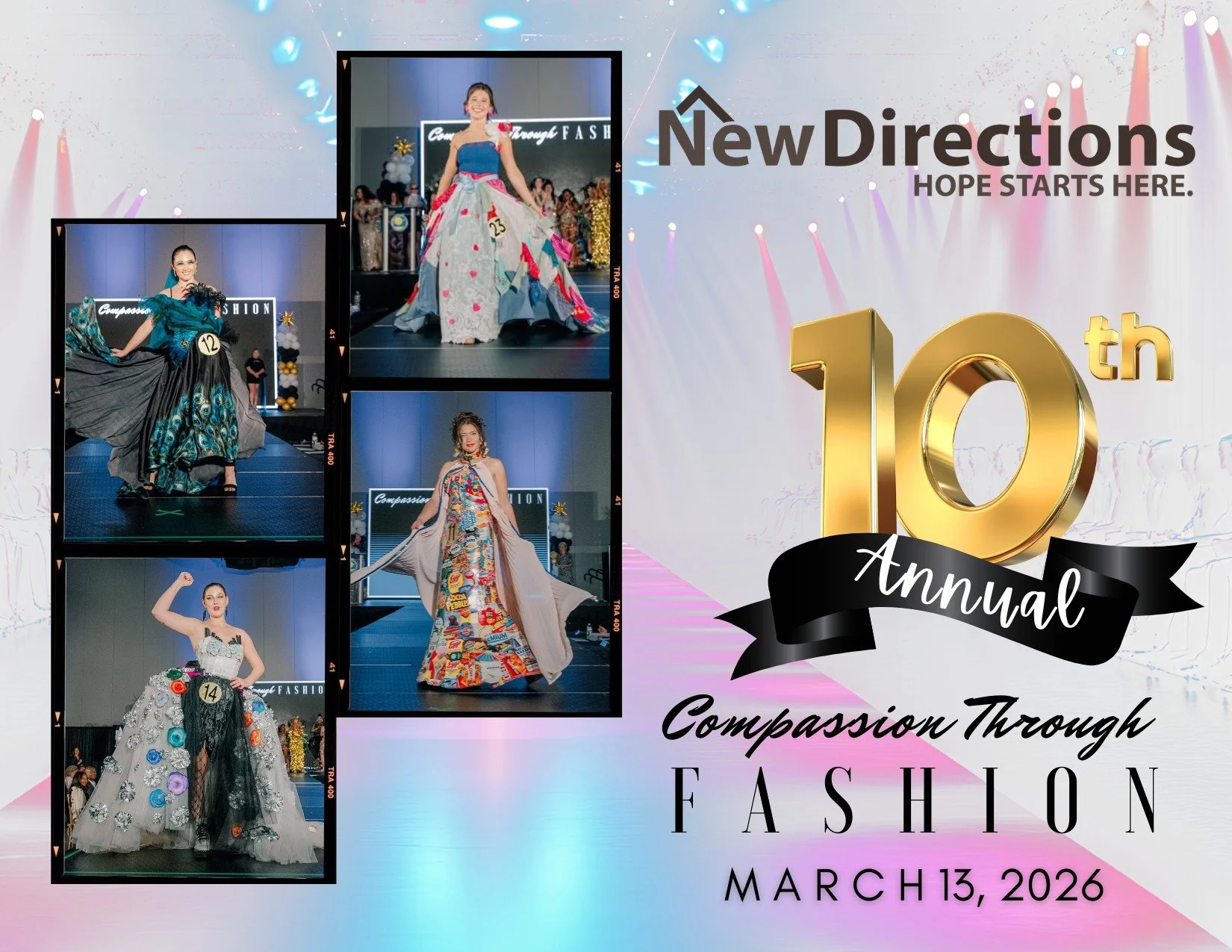Tickets are ON SALE now for the 10th Annual Compassion Through Fashion, March 13, 2026. Get ready for an inspiring night filled with bold and creative fashion, as we celebrate hope, creativity, and community. This is the perfect event to give yoursel