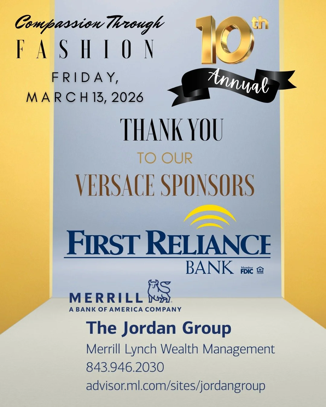 We are incredibly grateful to our Versace Sponsors for supporting this milestone year of Compassion Through Fashion. Your generosity helps make a real impact! But we&rsquo;re not done yet! We are still welcoming additional sponsors to join us for thi