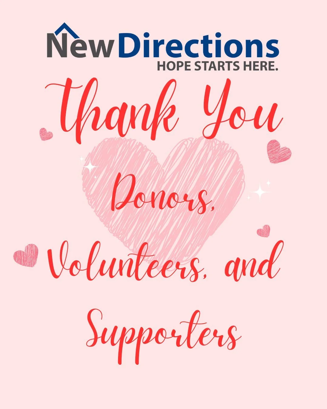 We&rsquo;re feeling the love this Valentine&rsquo;s Day! ❤️ Thank you to our amazing donors, volunteers, and supporters for the care, compassion, and commitment you show New Directions every day. Because of you, hope truly starts here.
