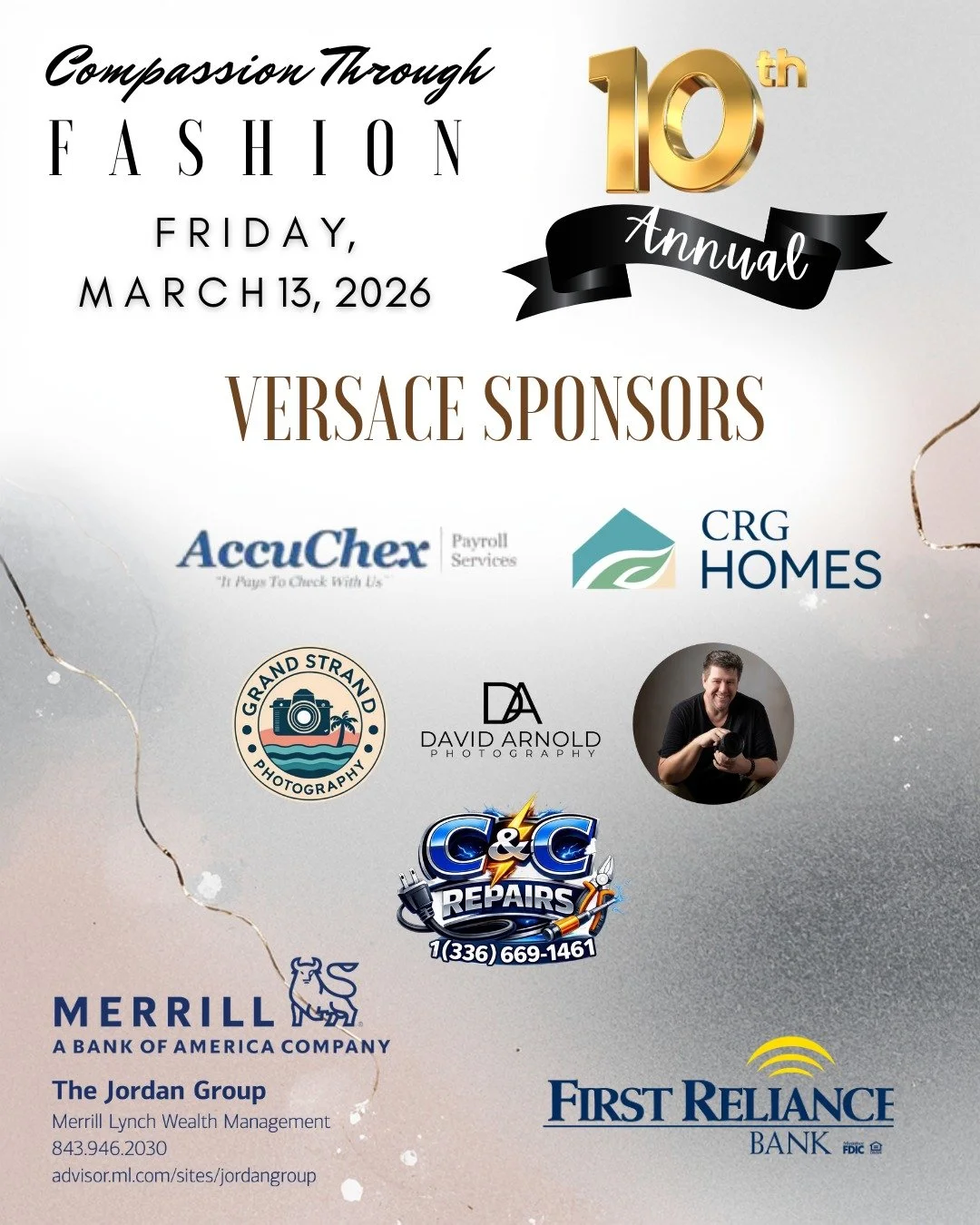 As we prepare for Compassion Through Fashion on Friday, March 13, 2026, we are beyond grateful for the incredible businesses who have stepped up as our Versace Sponsors for this milestone 10th Annual event. Thank you for helping to support our missio