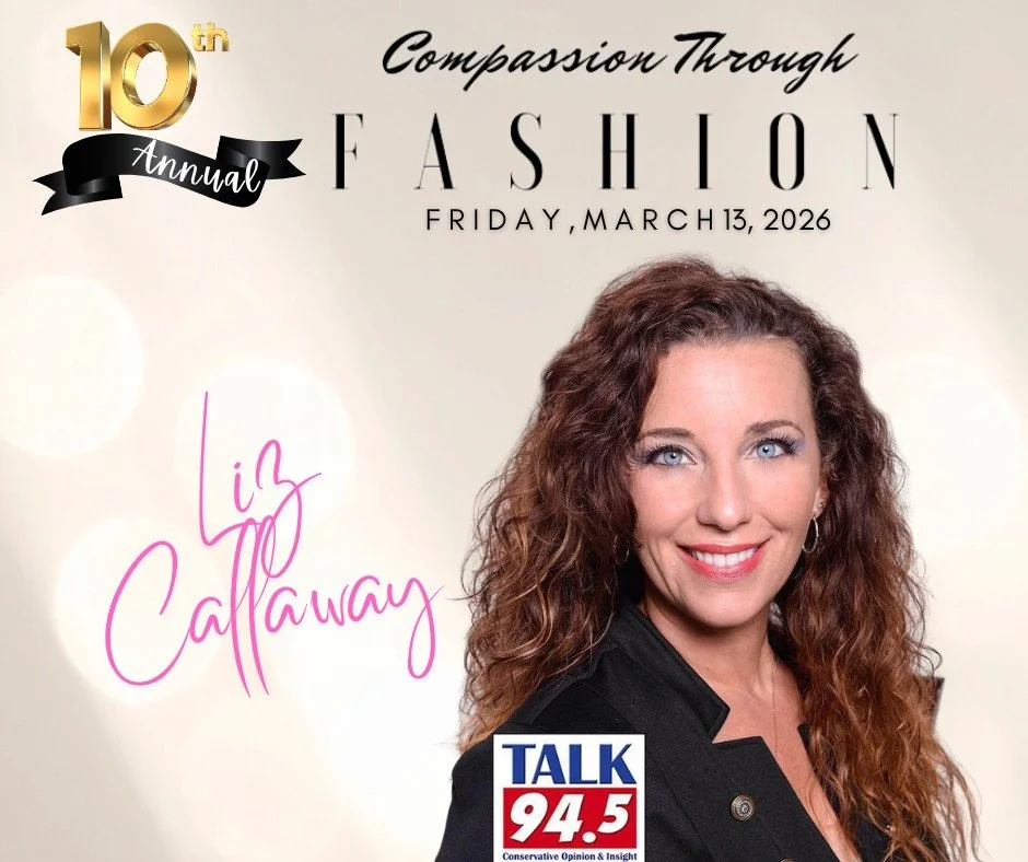 We are incredibly grateful to Liz Callaway of Talk 94.5 for emceeing Compassion Through Fashion for 8 years running! Your energy, professionalism, and heart help make this night so special every year. Thank you for being such an important part of our