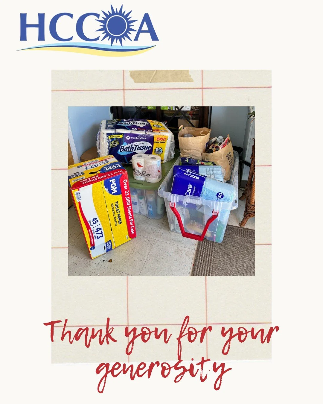 Big thank you to Horry County Council on Aging in Conway for their generous donations to New Directions! We are so grateful for the continued support from our community. Special thanks to Renell Roberts Bowers for helping make this possible.