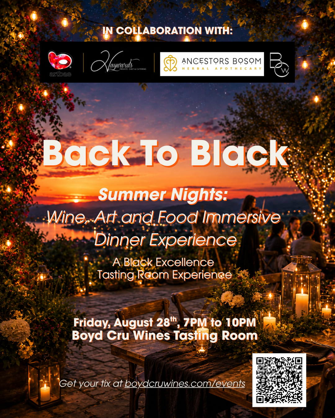 BACK to BLACK Summer Nights: Wine, Art and Food Immersive Dinner Experience