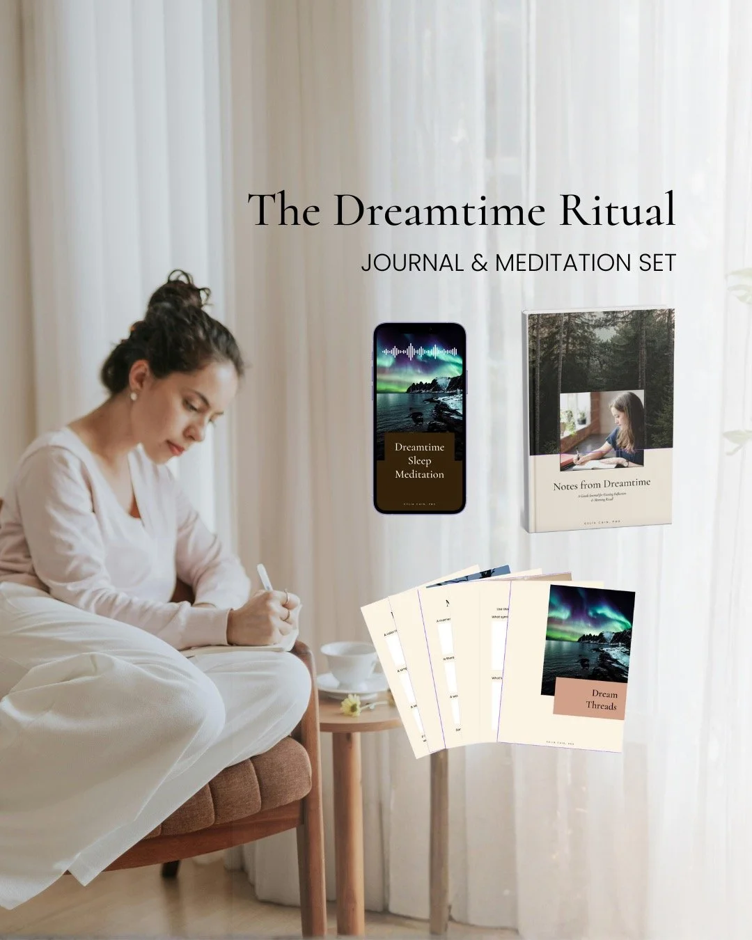 In early motherhood and caregiving, I could almost taste sleep, but never quite reach it.
I learned then: rest doesn&rsquo;t just happen. It has to be invited.
That&rsquo;s why I created The Dreamtime Ritual, a short evening practice to help you trul