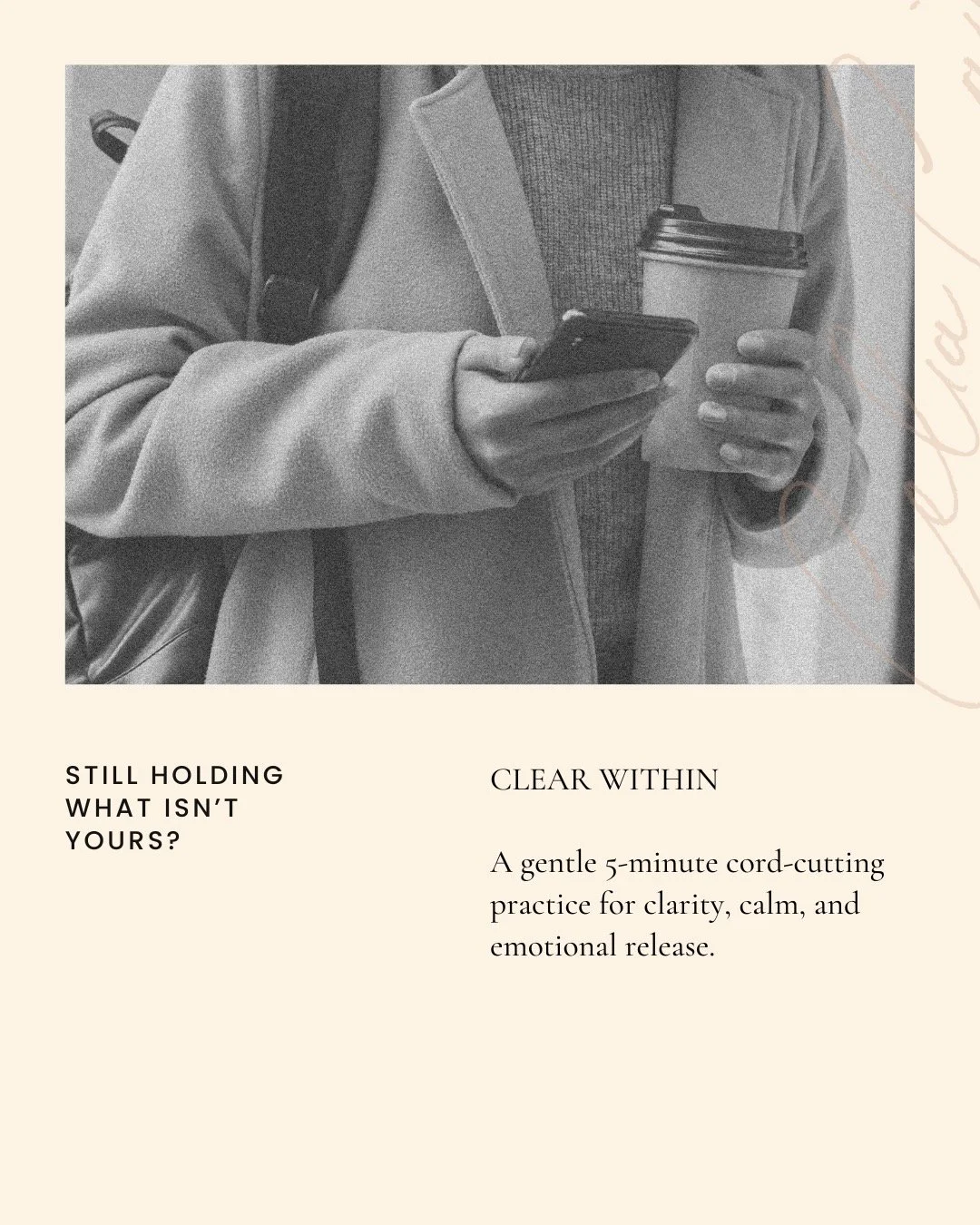 Still carrying something that was never really yours?
Old conversations that echo.
Emotions that don&rsquo;t belong to you.
That invisible weight you can&rsquo;t name &mdash; only feel.
On Friday, I shared a quiet, 5-minute ritual to help clear that 