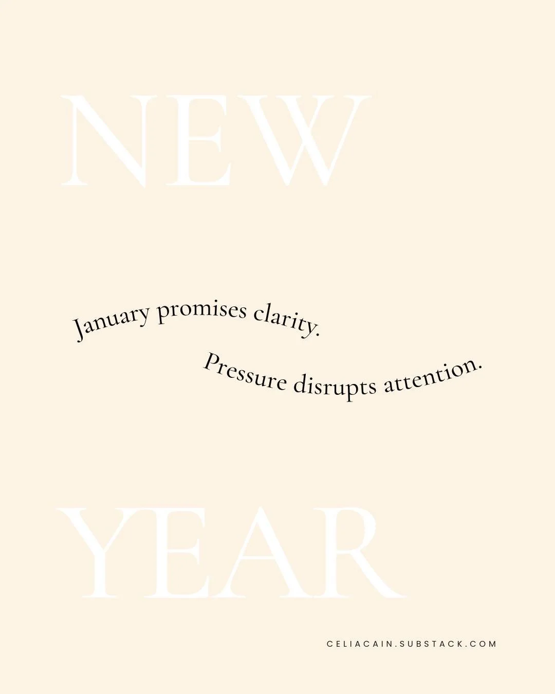 January carries a quiet expectation:
that clarity should arrive simply because the year has turned.
When it doesn&rsquo;t, many of us assume we&rsquo;re behind&mdash;rather than questioning the pressure itself.
I wrote a new essay about why January o