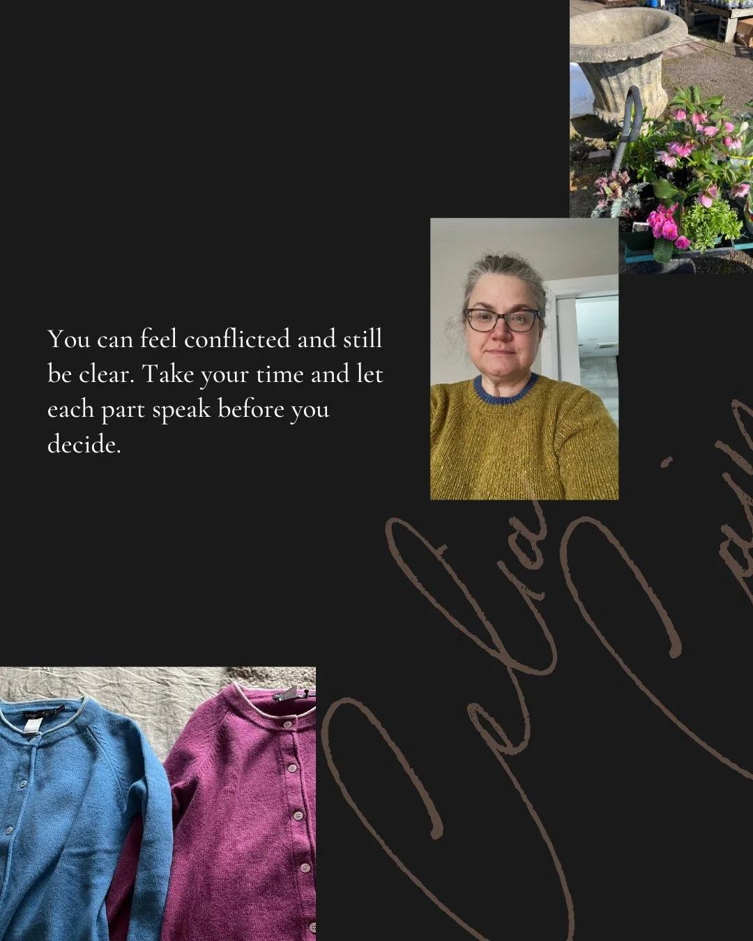 I stood there holding three sweaters and could feel everything at once.
Yes.
Also&hellip; that&rsquo;s expensive.
It&rsquo;s easy to call that confusion.
But often it&rsquo;s not.
It&rsquo;s just more than one true thing at the same time.
You can fee