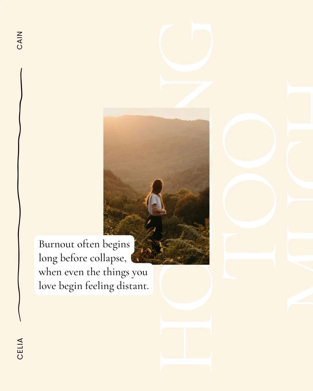 Burnout doesn't always begin with collapse.
Sometimes it begins when the things you love start feeling distant.
The work still matters.
The people are still loved.
The life you've built still matters.
But you've spent so long carrying, monitoring, he