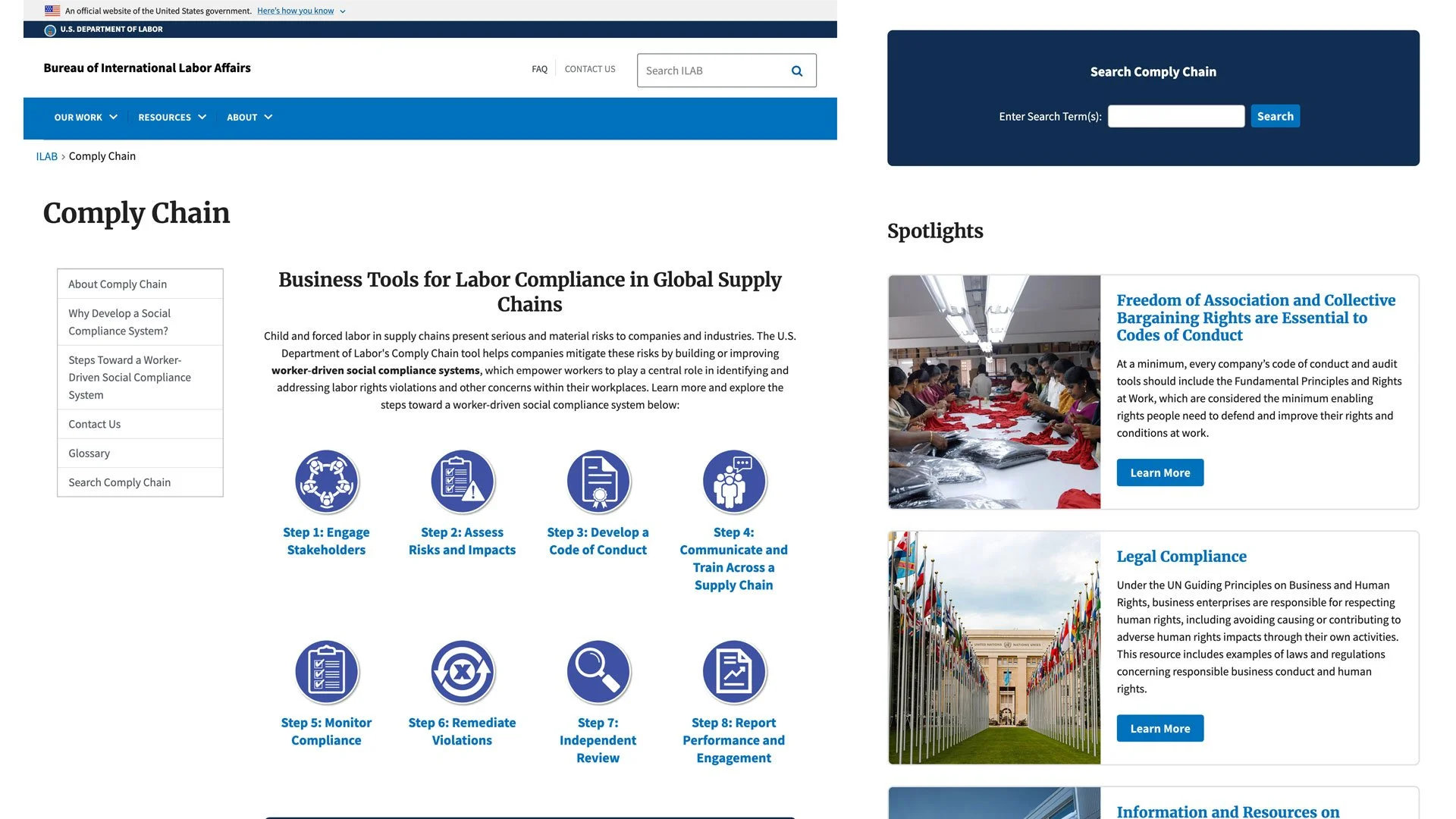 ILAB Comply Chain Website