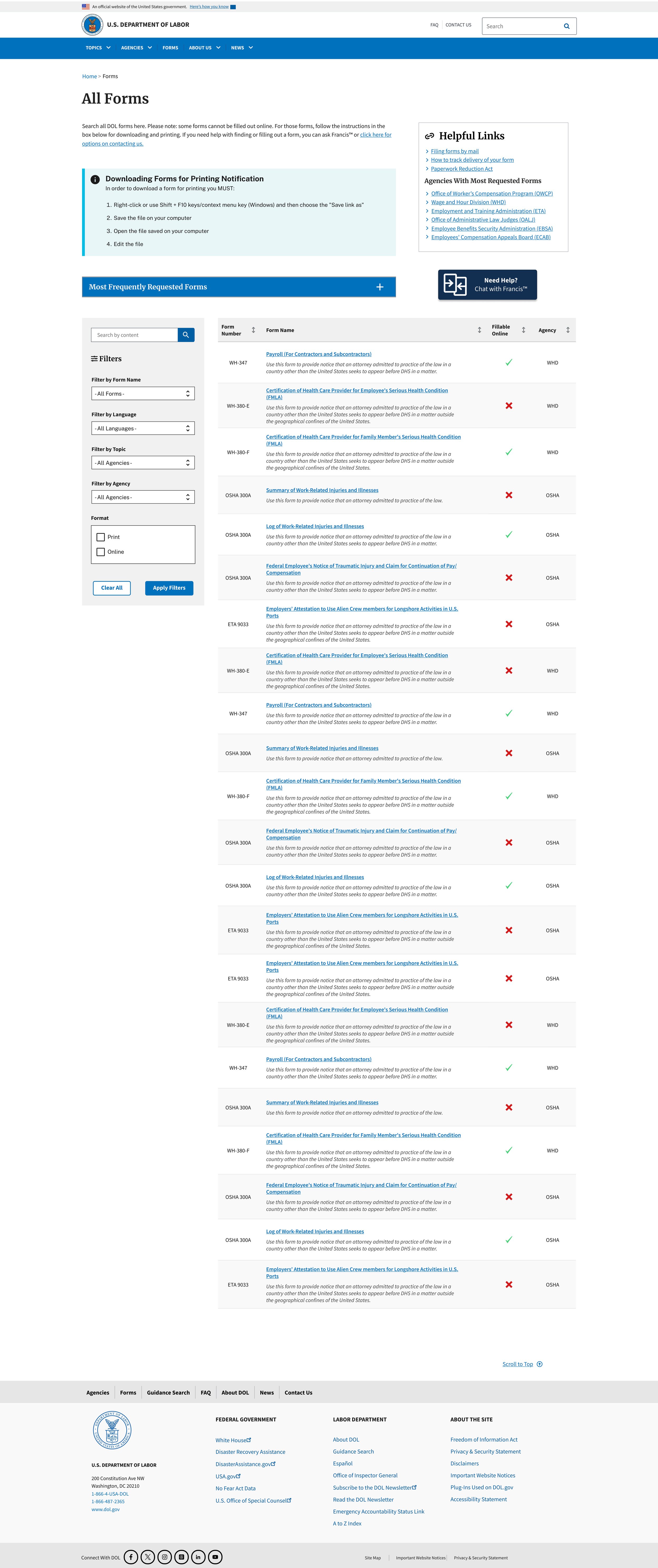 New Layout: clean, increased user-control, and using a USWDS 3.0/Drupal 10 compliant page template and UI components.