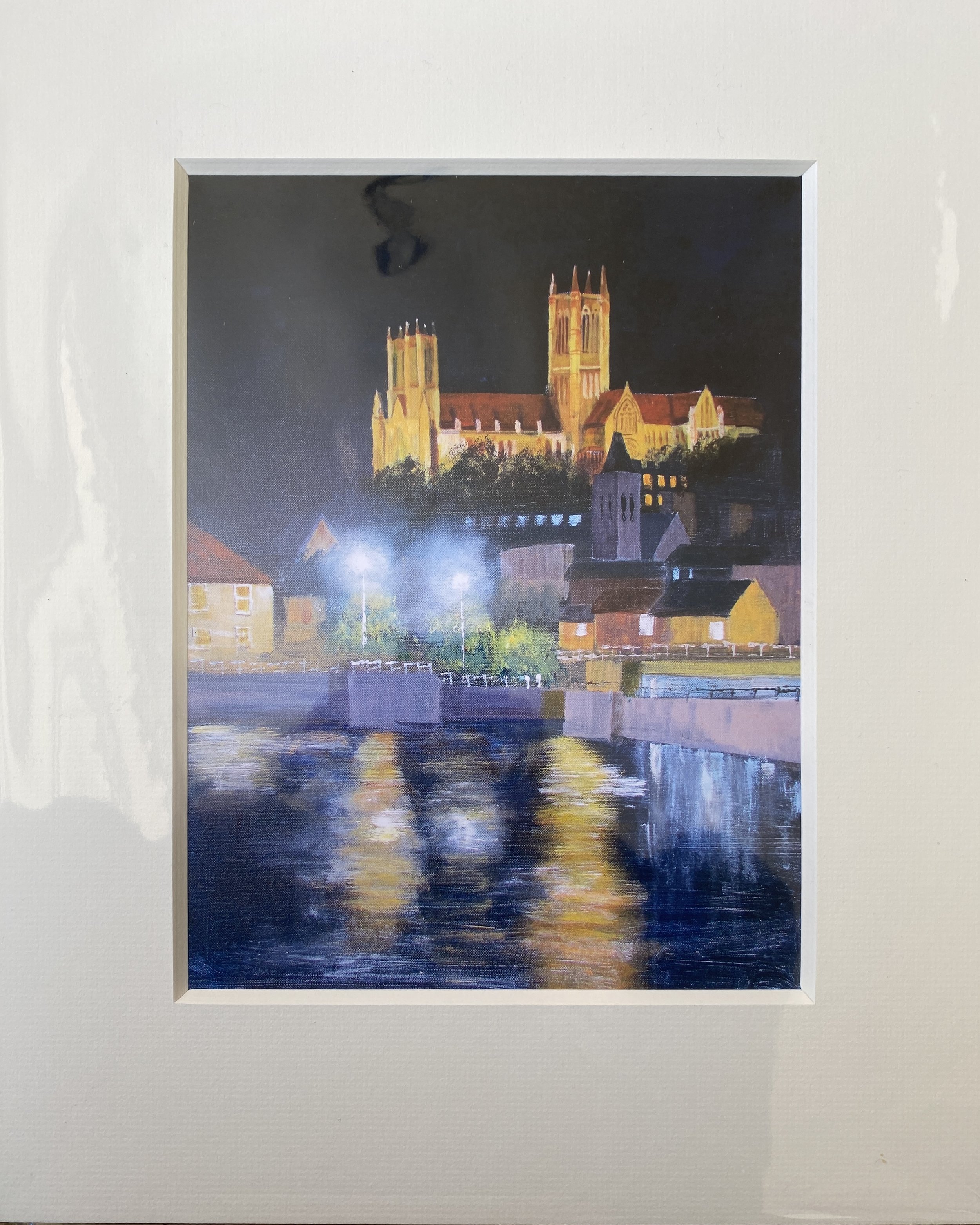 Lincoln Cathedral Night print