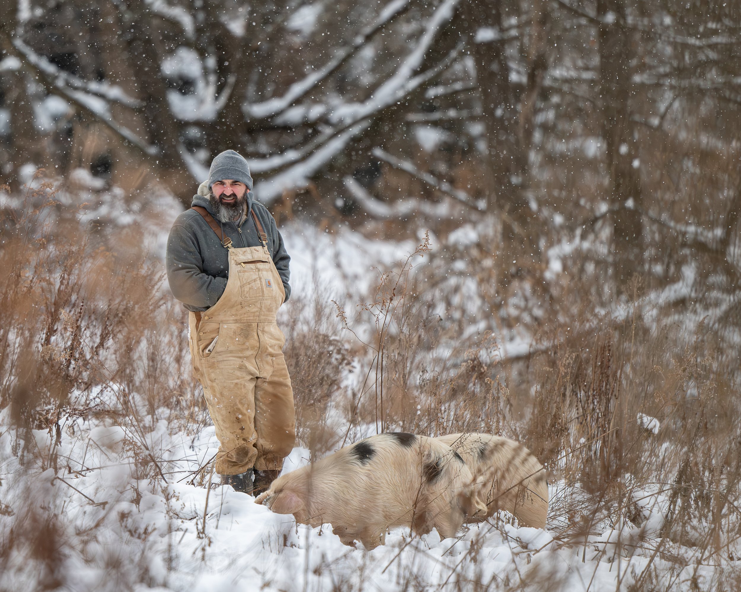 Farmer Karl and the ladies on a snowy day...where he popped the question! :)