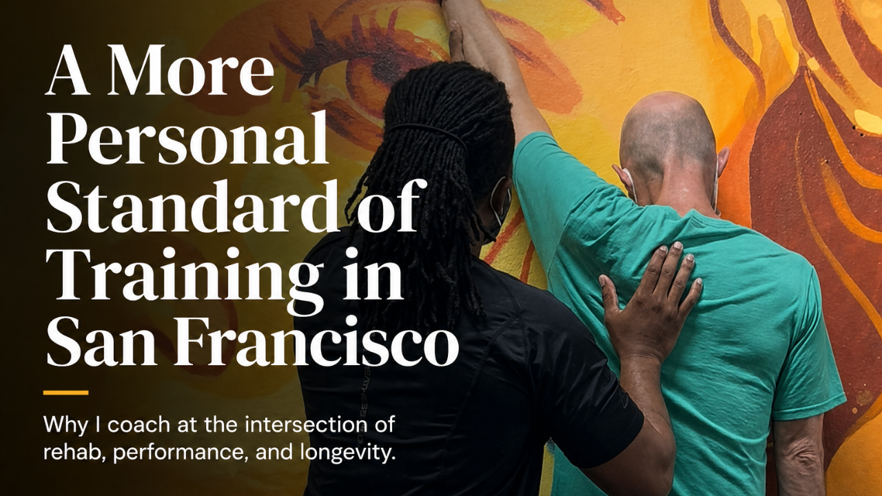 Coach Rich Thurman assisting a client during private personal training in San Francisco