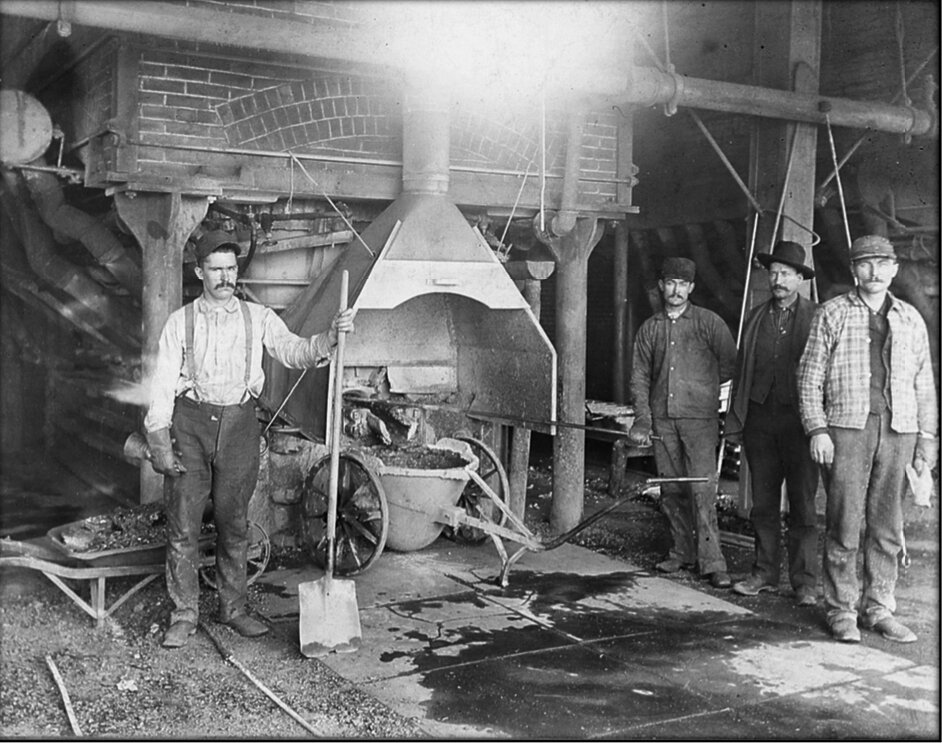 It's #ThrowbackThursday! We've been digging through some archives from our friends over at Menominee Range Historical Foundation and found this photo circa 1910!​​​​​​​​
Workers pictured here at the Vulcan Brick Works had loaded a two-wheeled cart wi