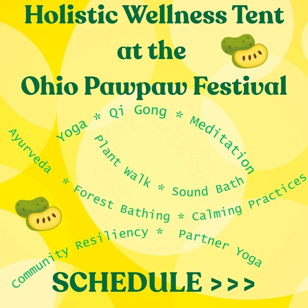 Here's the full schedule for the Holistic Wellness Tent at the 27th Annual Pawpaw Festival, this weekend at Lake Snowden in Albany. @pawpawfest 

If you are coming to the festival and want a break to slow down, relax and maybe learn something new abo