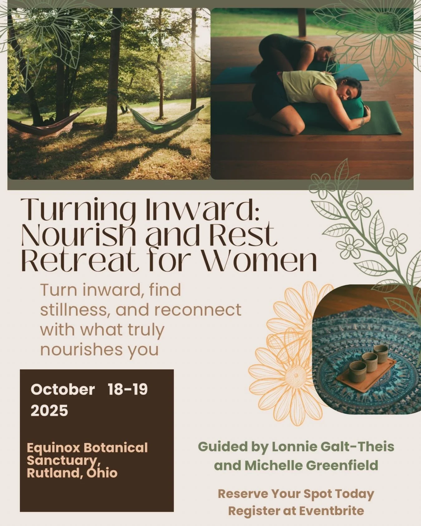 As the seasons turn from summer to fall, give yourself the gift of some time to rest and rejuvenate. 

Welcome to the Turning Inward Retreat, where we will gather together at Equinox Botanical Sanctuary and experience&hellip;

✨Gentle yoga, movement,