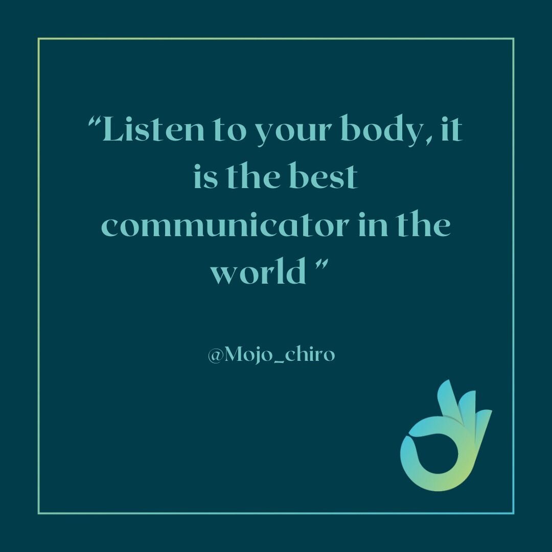 &ldquo;Listen to your body, it is the best communicator in the world&rdquo;. 

When there is something not quite right in the body, the nervous system will always find a way to tell you. 🚨 

The big question is, will you listen to it and make the ne