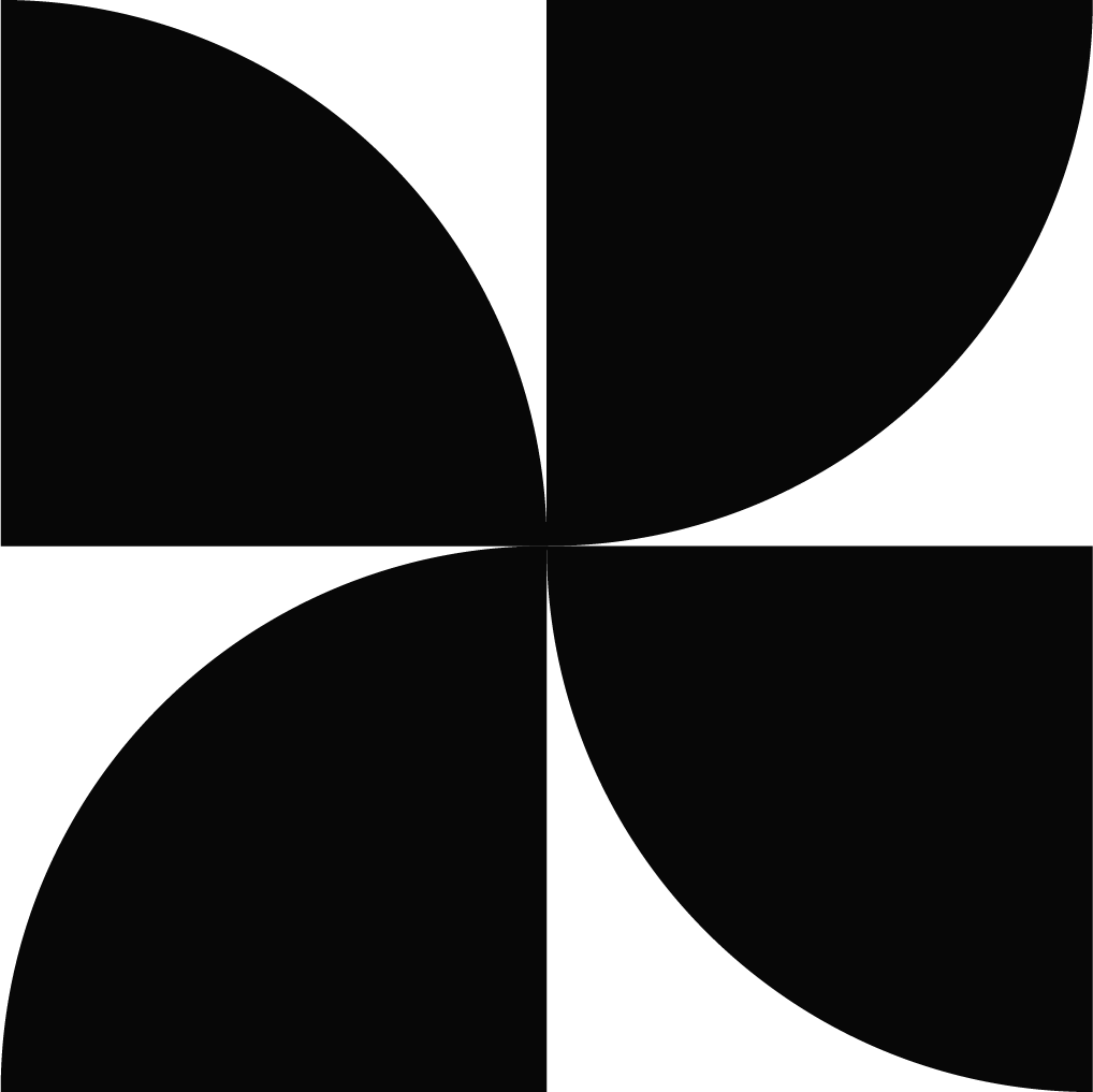 Abstract pinwheel shape representing change, movement, and a new direction