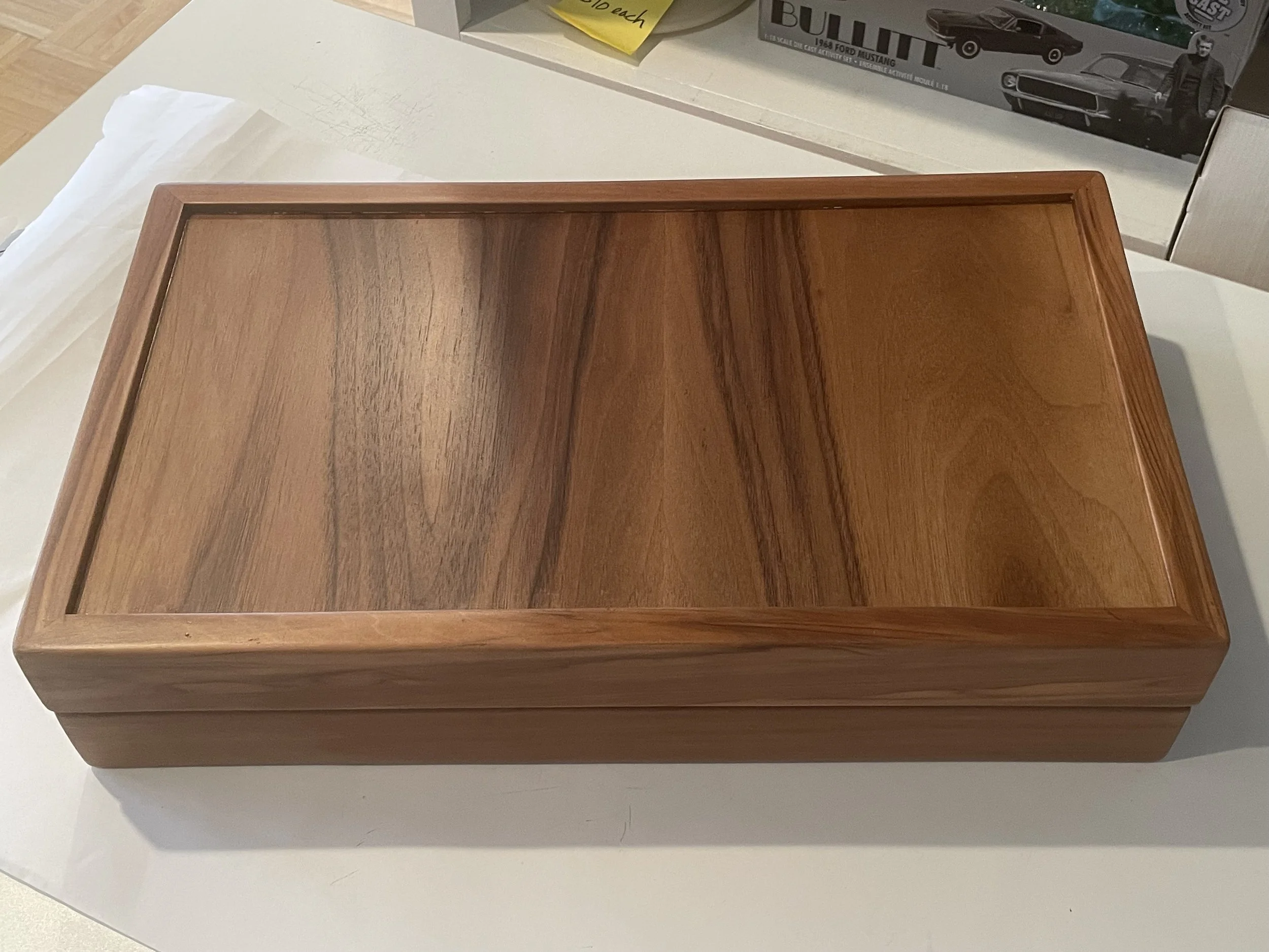 Wooden box on a table