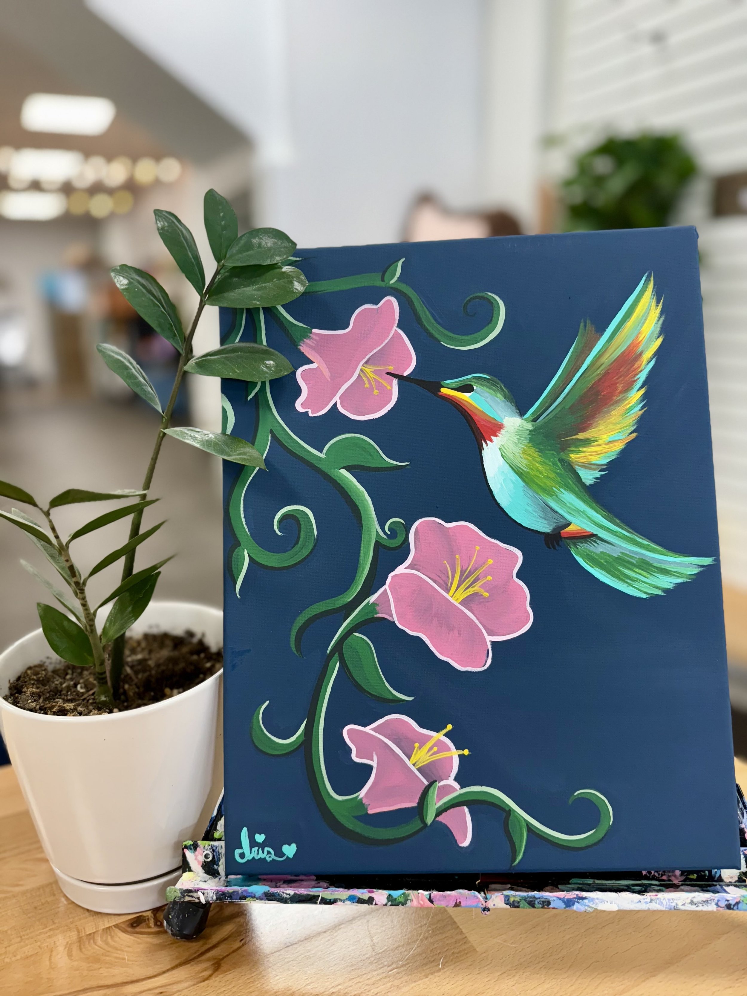 Hummingbird & Florals