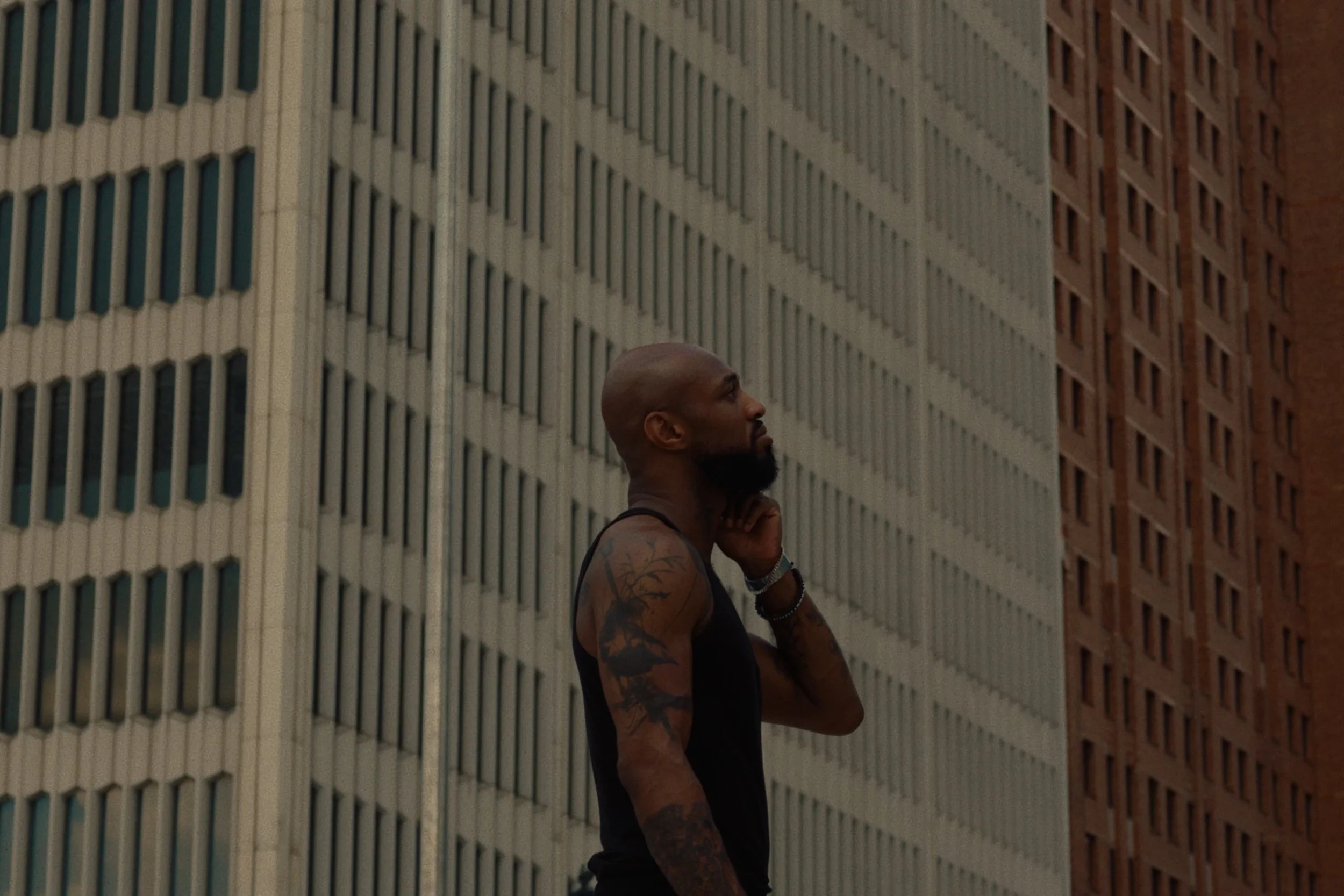 Image still from the short documentary film My Hands Purpose by Detroit based director John Sippel. Sculptor Austen Brantley in downtown Detroit.