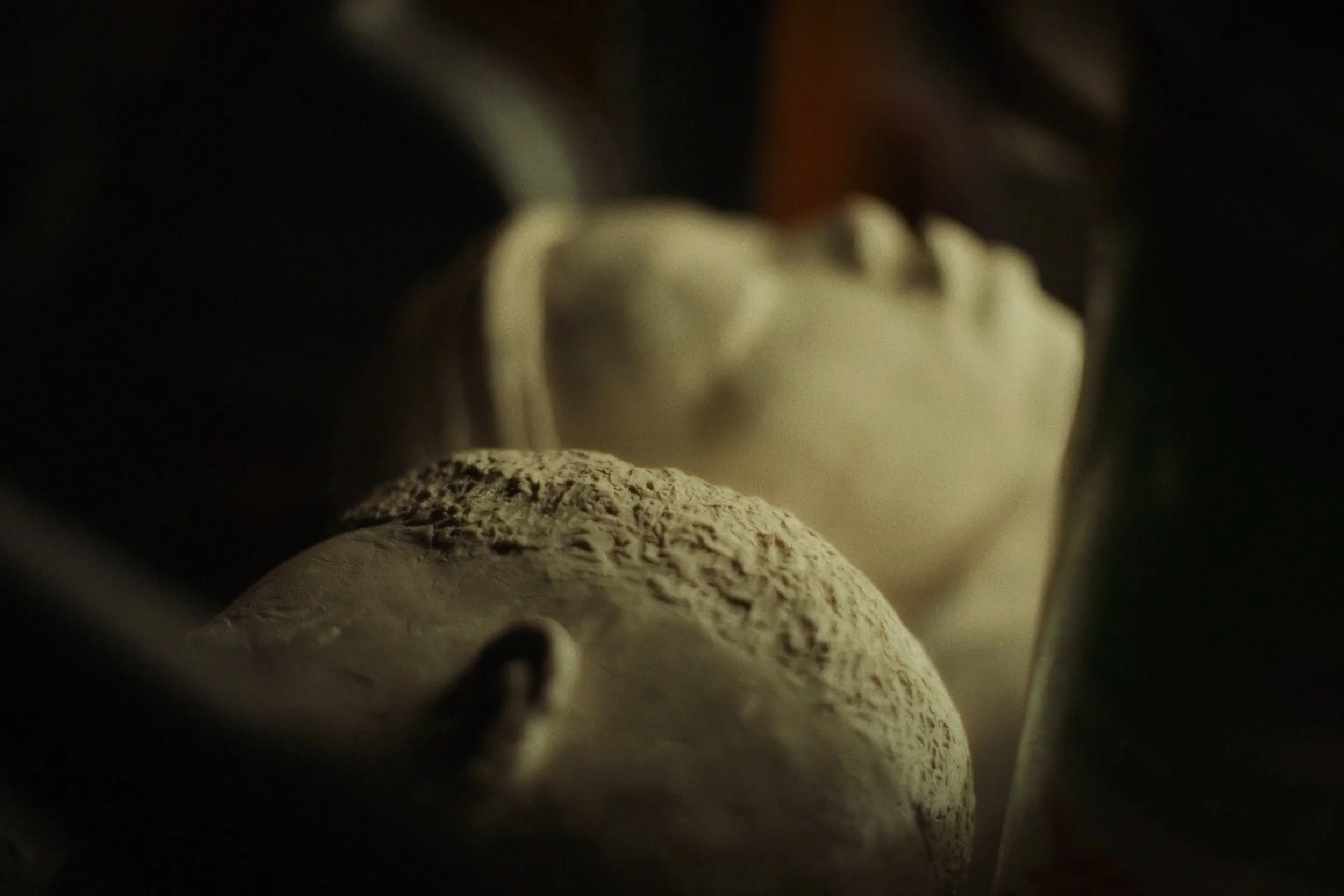 Image still from the short documentary film My Hands Purpose by Detroit based director John Sippel. Sculptor Austen Brantley sculpture process. 