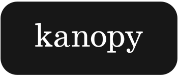 Black background with white text that says 'kanopy'