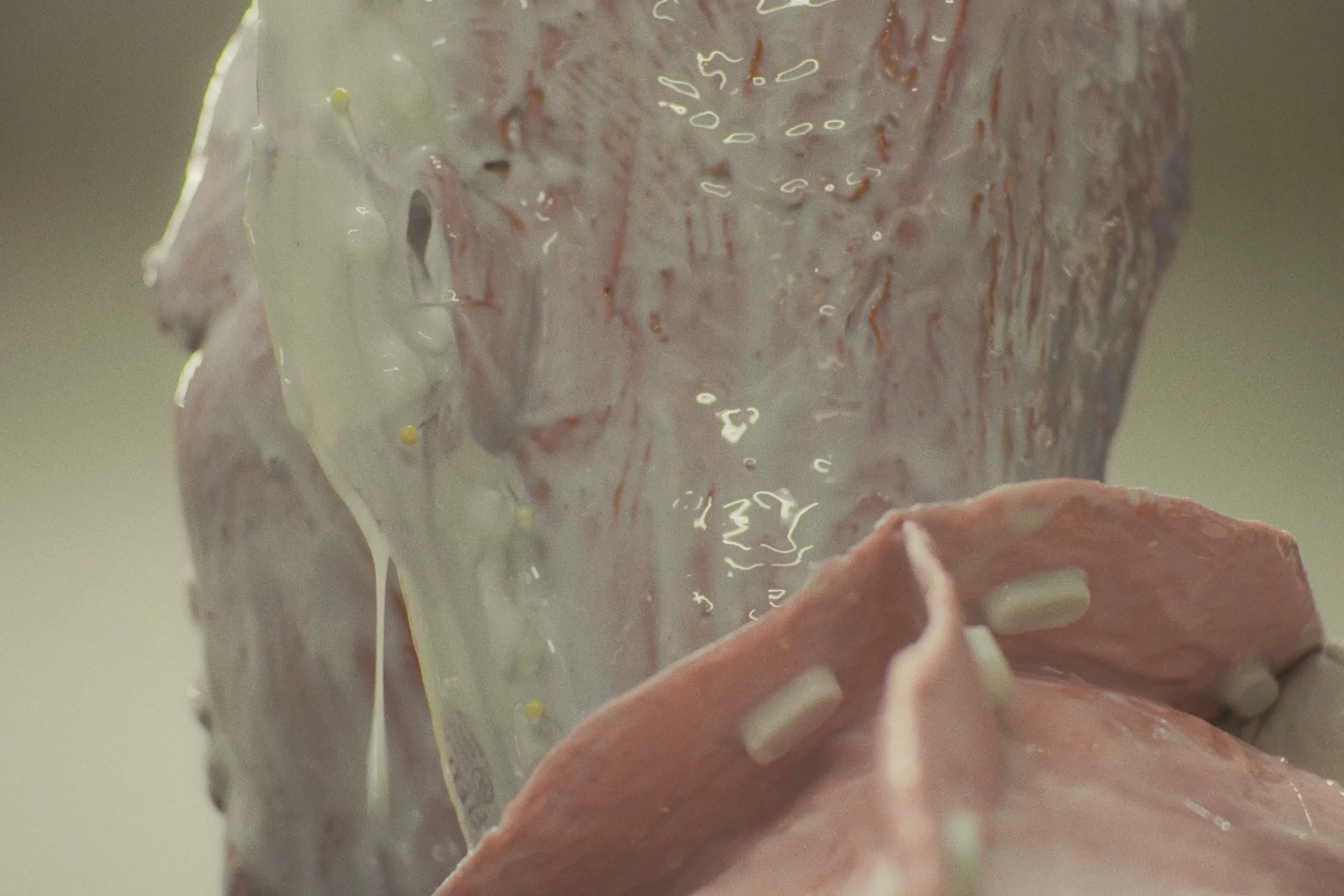 Image still from the short documentary film My Hands Purpose by Detroit based director John Sippel. Sculptor Austen Brantley sculpting process of making a tribute to Joe Louis breaking the color barrier in the PGA inside his studio. 