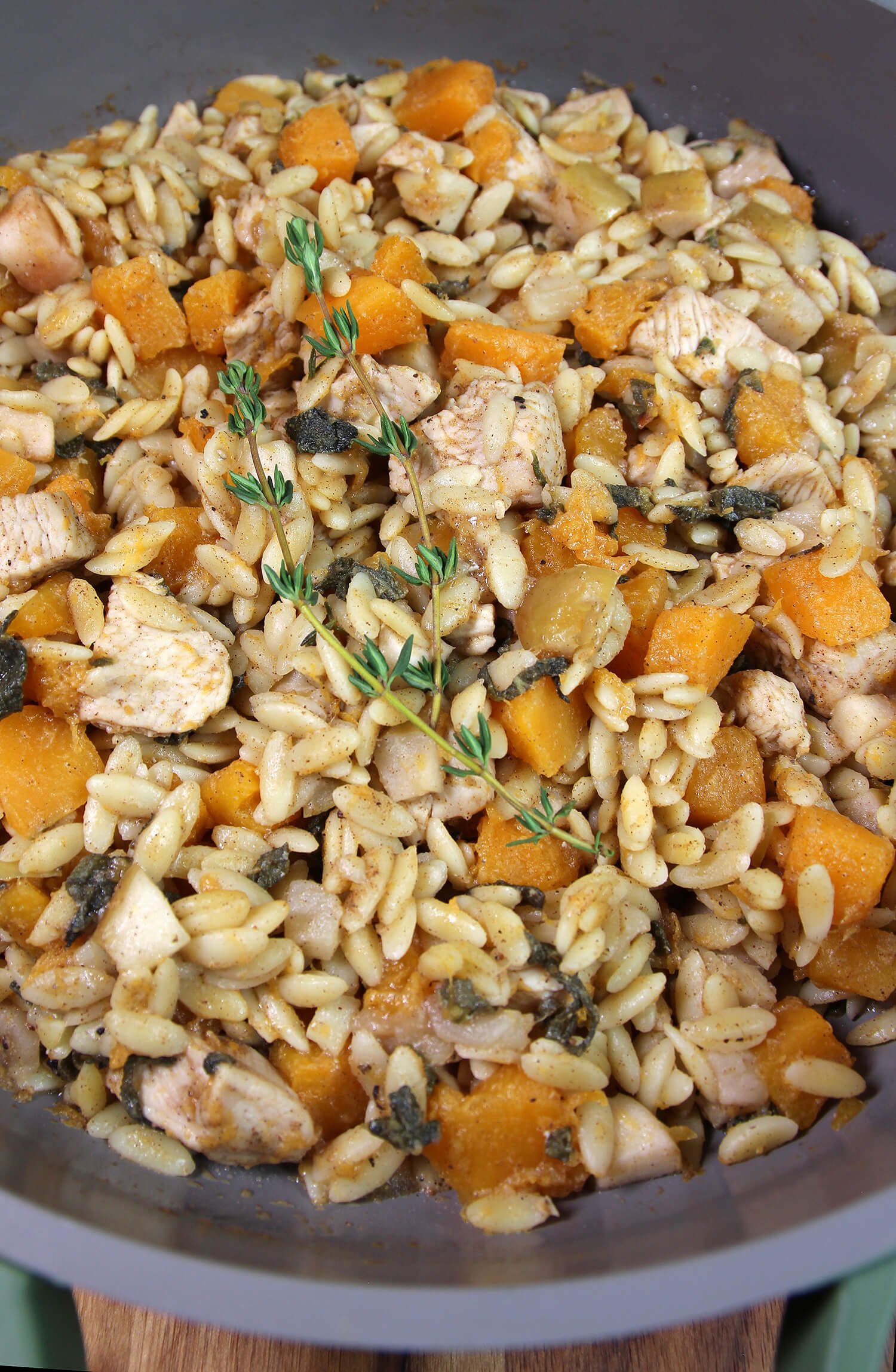 BUTTERNUT SQUASH AND CHICKEN ORZO