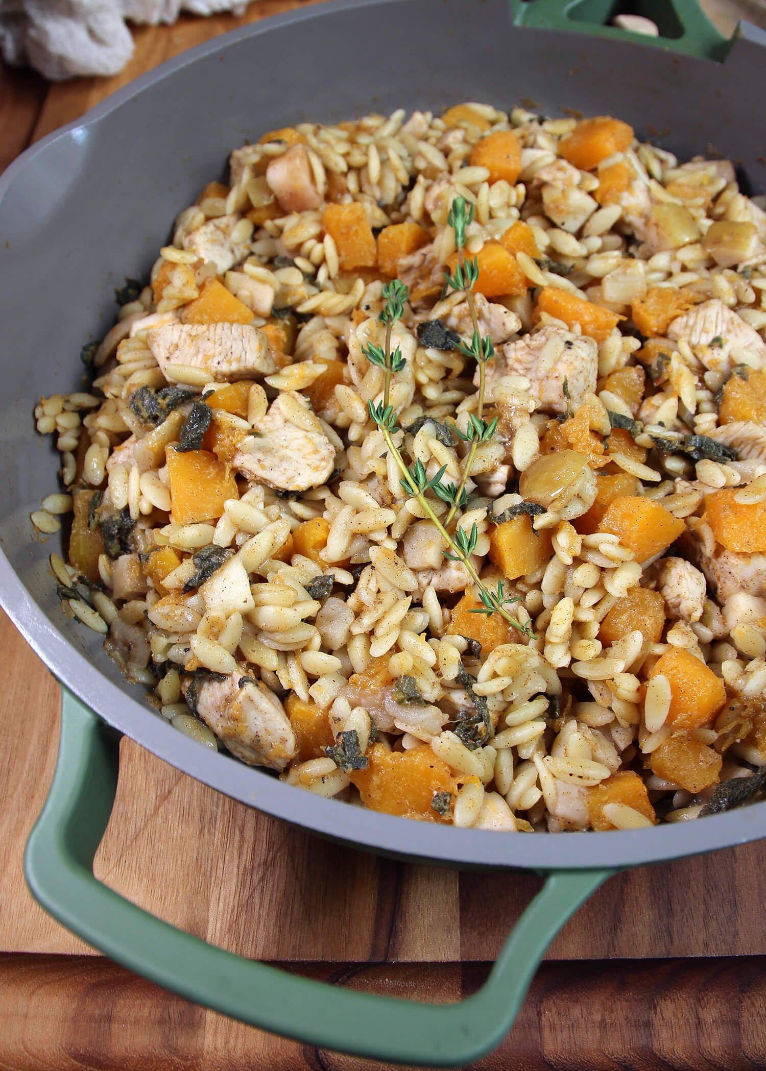 BUTTERNUT SQUASH AND CHICKEN ORZO