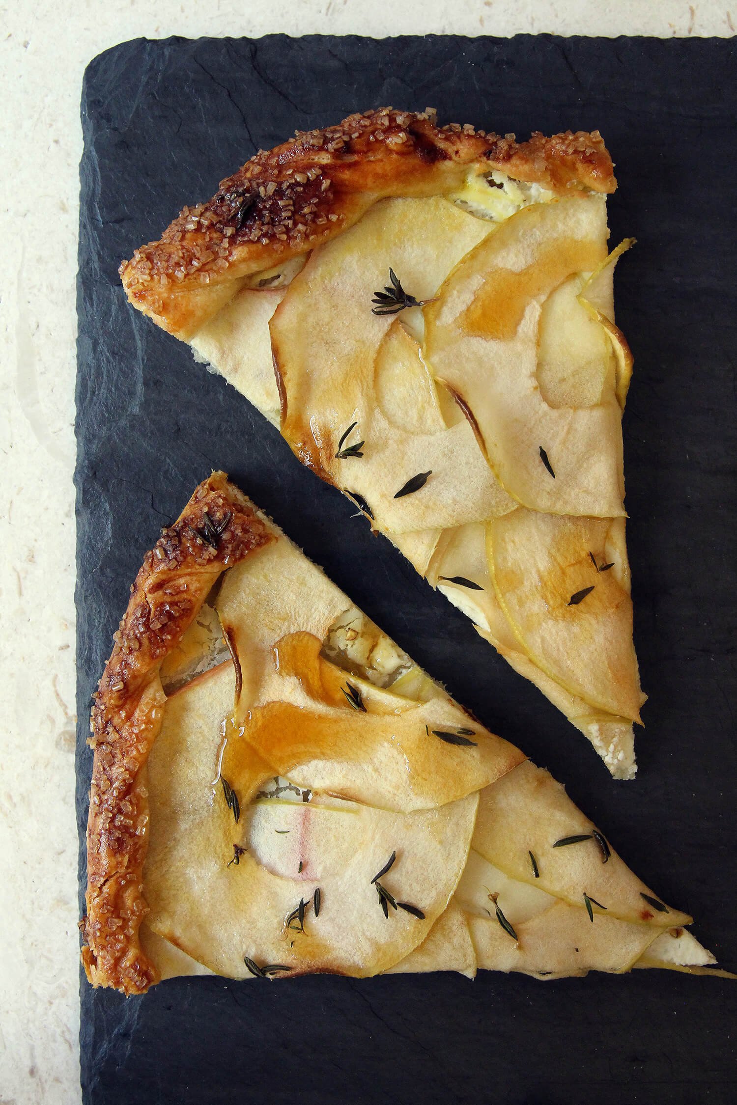 APPLE GOAT CHEESE AND THYME GALETTE