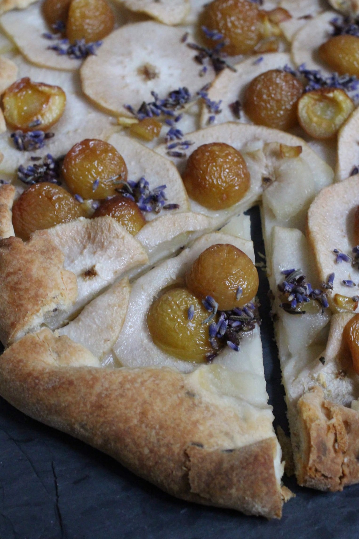 LAVENDER PEAR AND CHERRY GALETTE