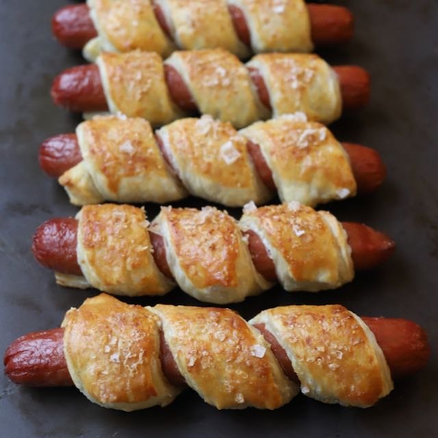 Parmesan And Puff Pastry Wrapped Hot Dogs