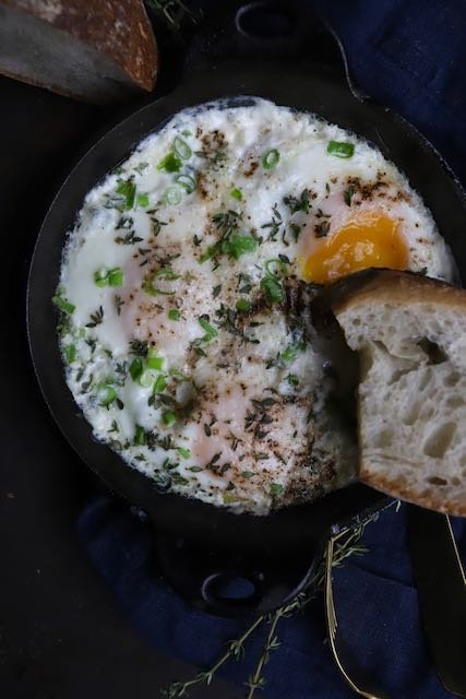 PARMESAN AND THYME SHIRRED EGGS