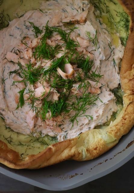 SALMON AND DILL DUTCH BABY