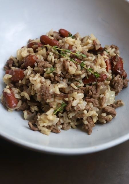 RICE BEANS AND GROUND BEEF