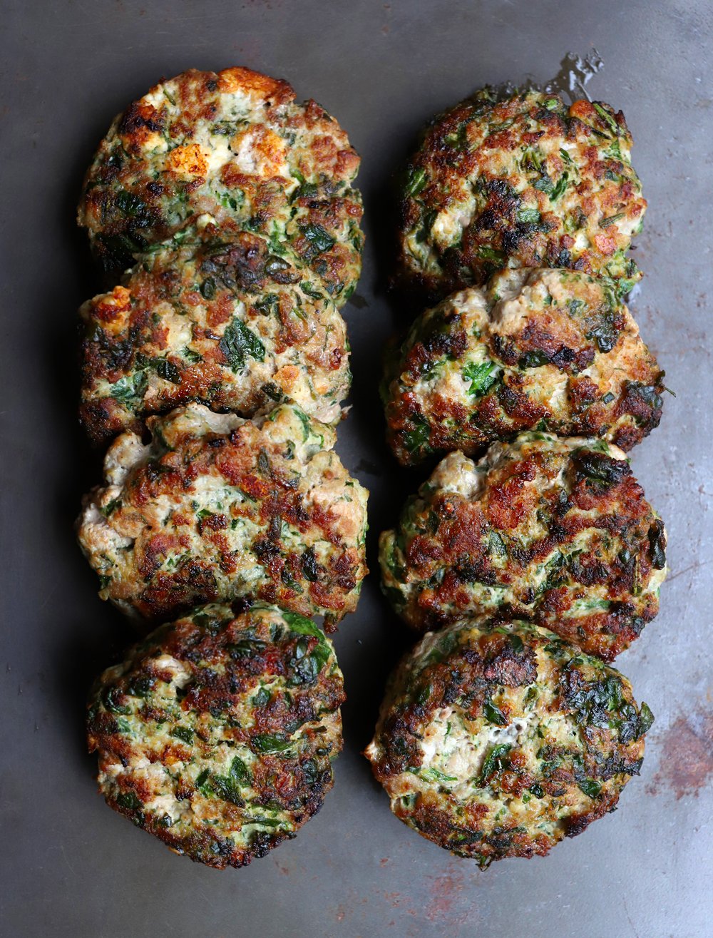 Spinach and Goat Cheese Mini Turkey Burger Patties