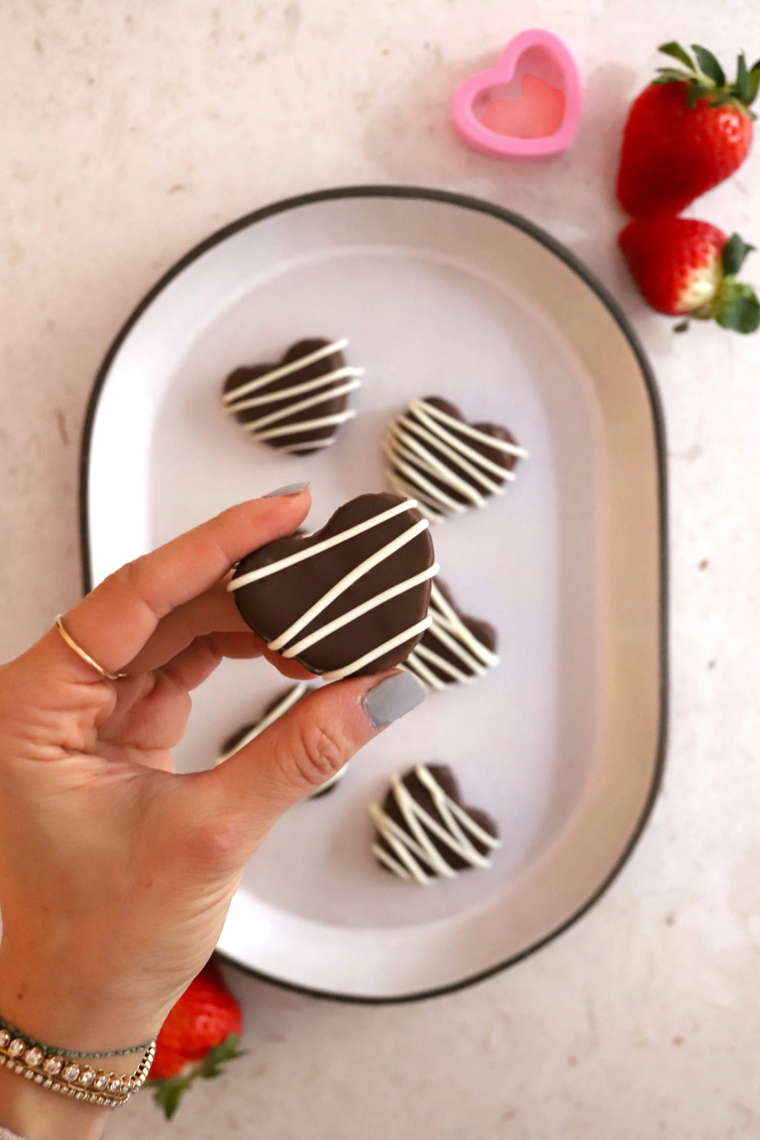 CHOCOLATE-COVERED STRAWBERRY HEARTS