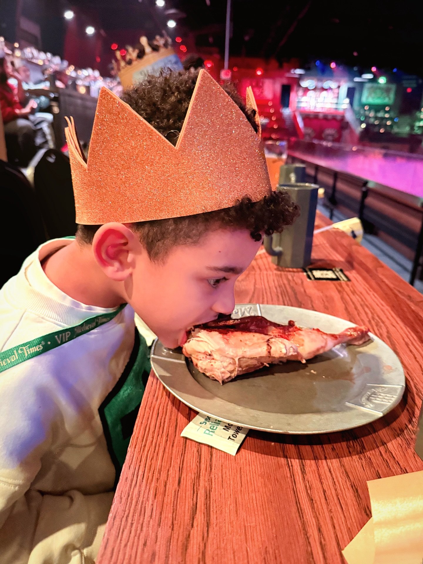 Hungry is the head that wears the crown. 🍗🤴🏽

Cuteness overload from my week off with my boys! 👑🎢 👾 Included are @nickelodeonuniverse @medievaltimes_nj @ellensstardust @ipic and @daveandbusters + boardgames &amp; toys.

#nickelodeonuniverse #me
