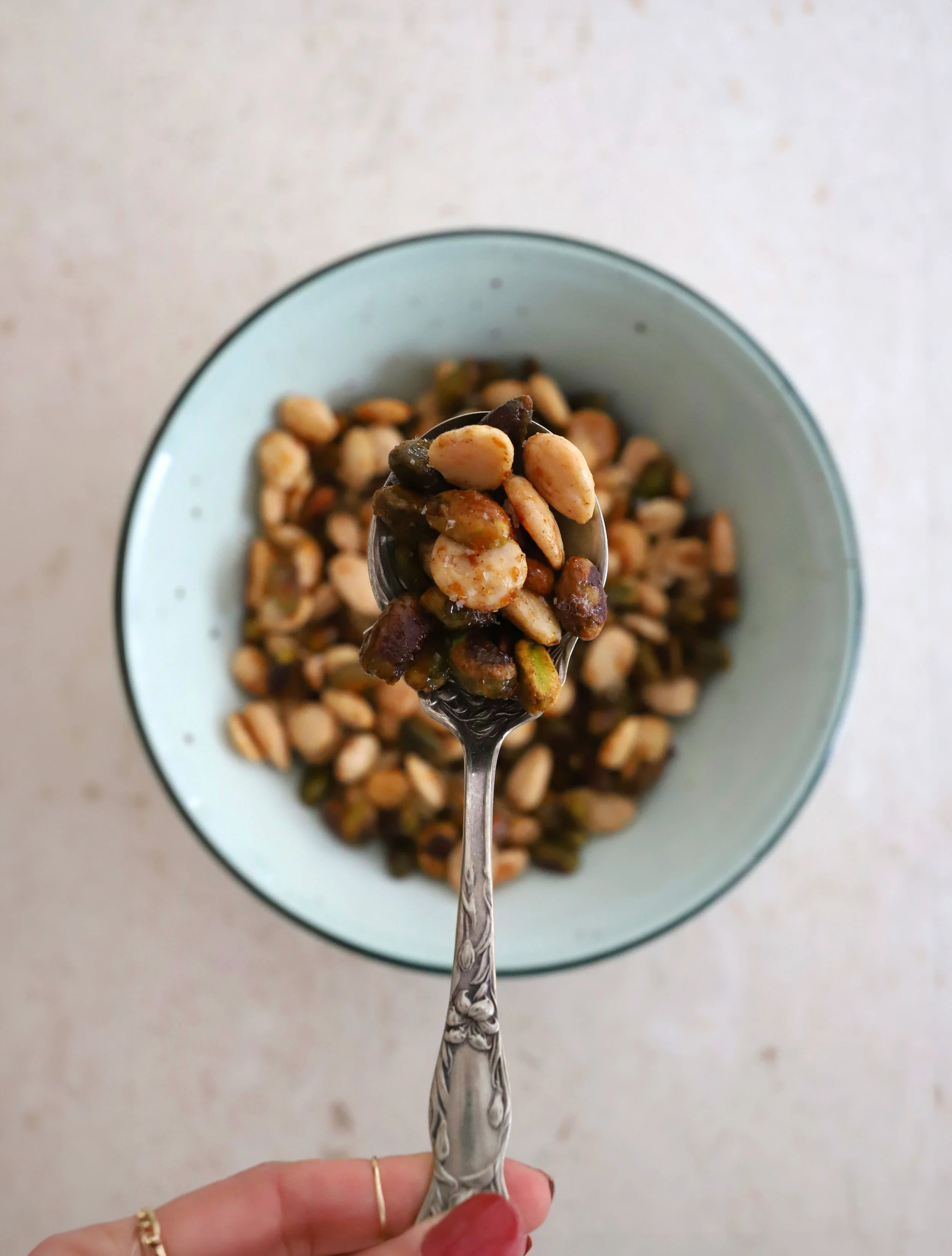 EASY HONEY ROASTED SPICED NUTS WITH ORANGE AND MAPLE