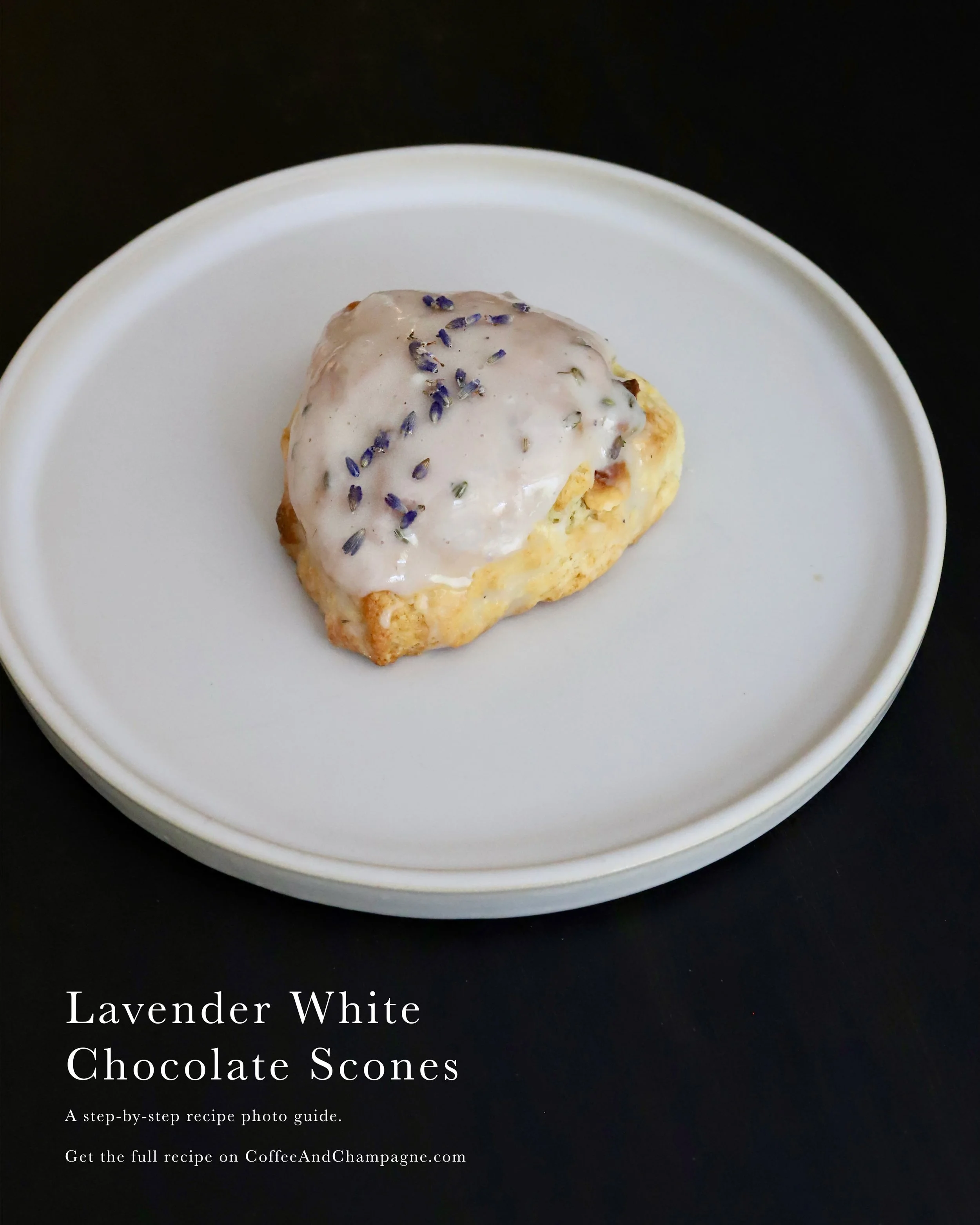 How to make my Lavender White Chocolate Scones.

Paired with an almond latte and you can peek through the window into my new favorite way to start a hot day. These scones are crumbly without a hint of dryness, flavorful without being overpowering, an