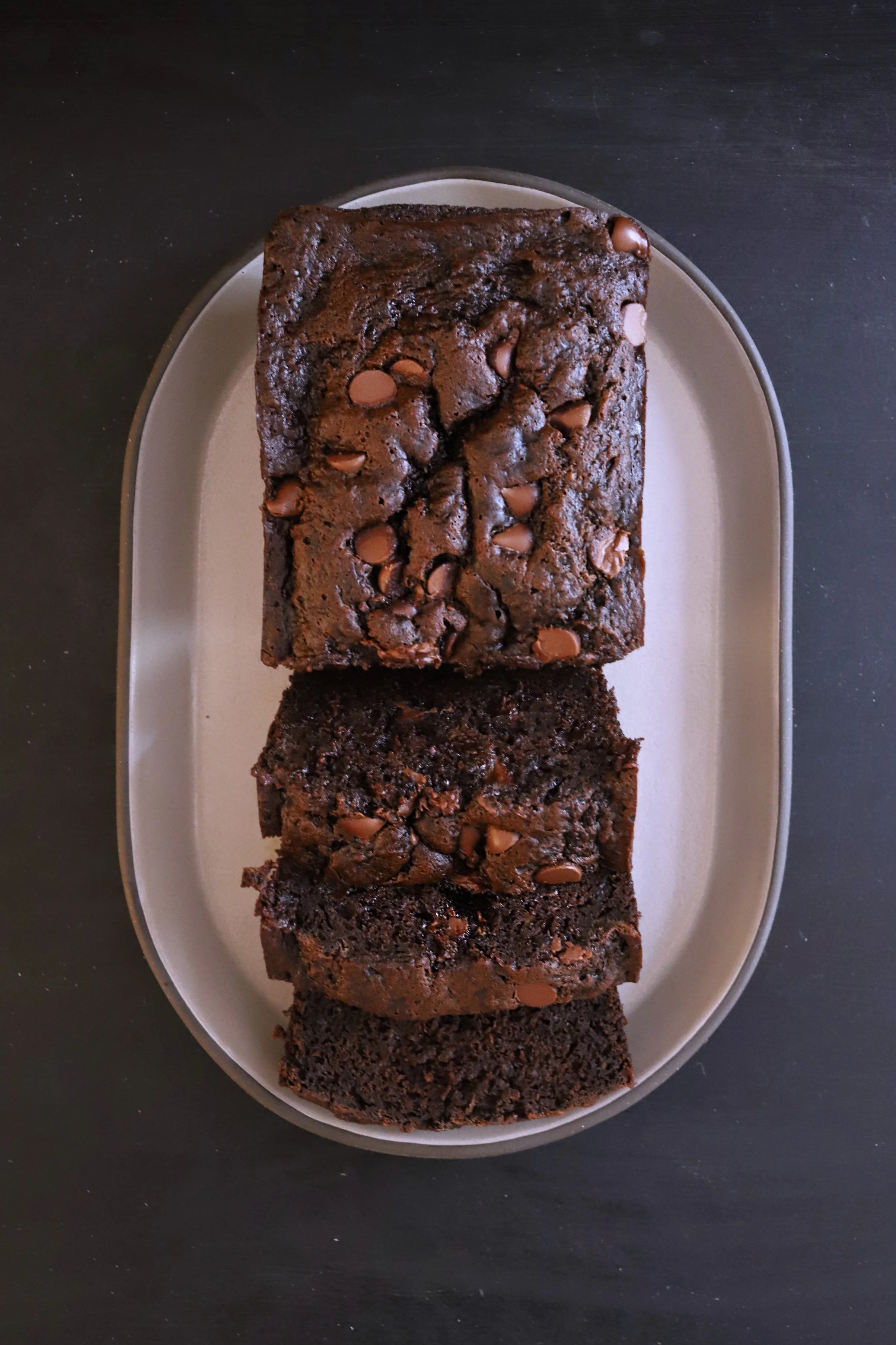 CHOCOLATE CHOCOLATE CHIP BANANA BREAD