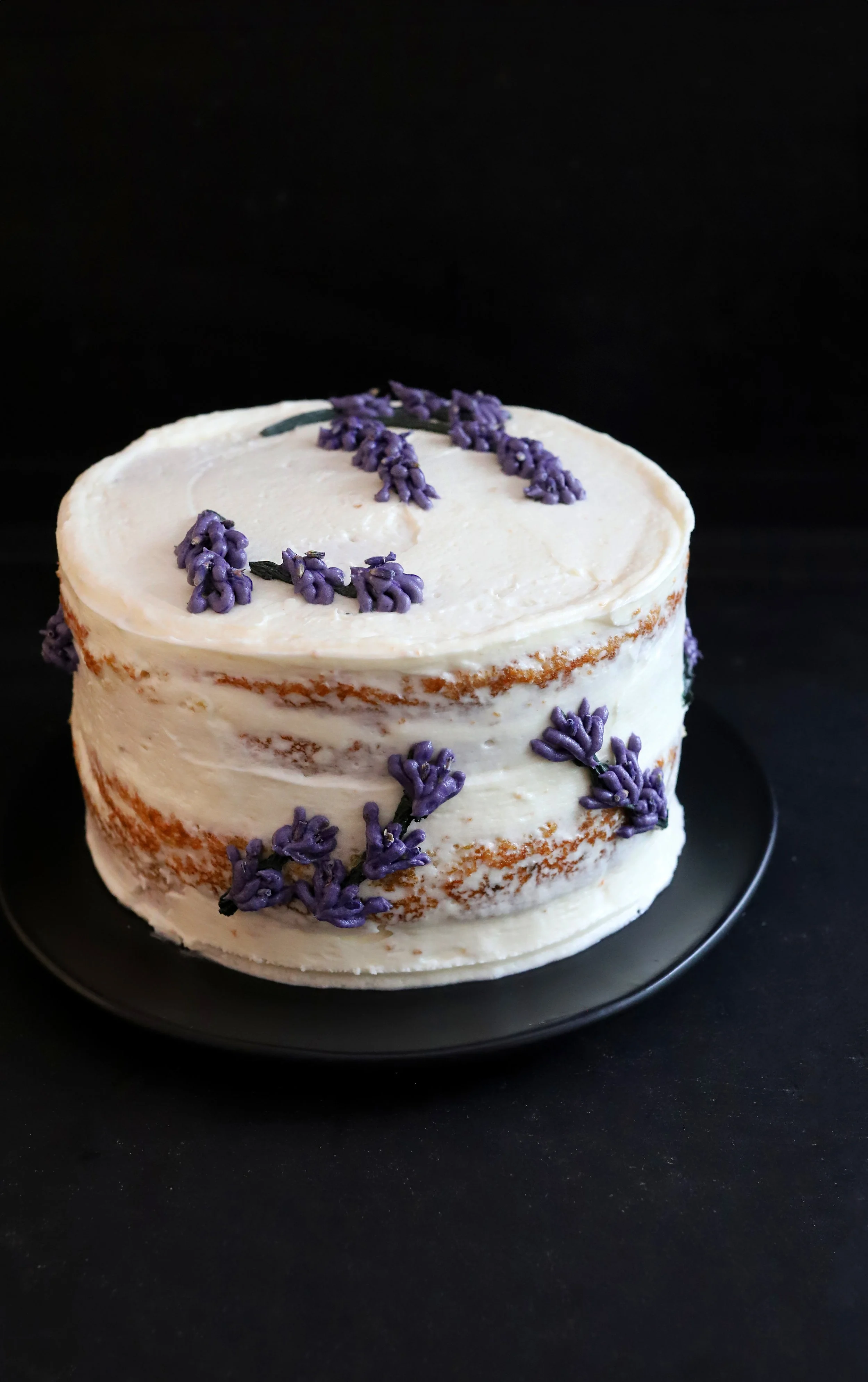 LAVENDER LEMON OLIVE OIL CAKE WITH LAVENDER MASCARPONE BUTTERCREAM