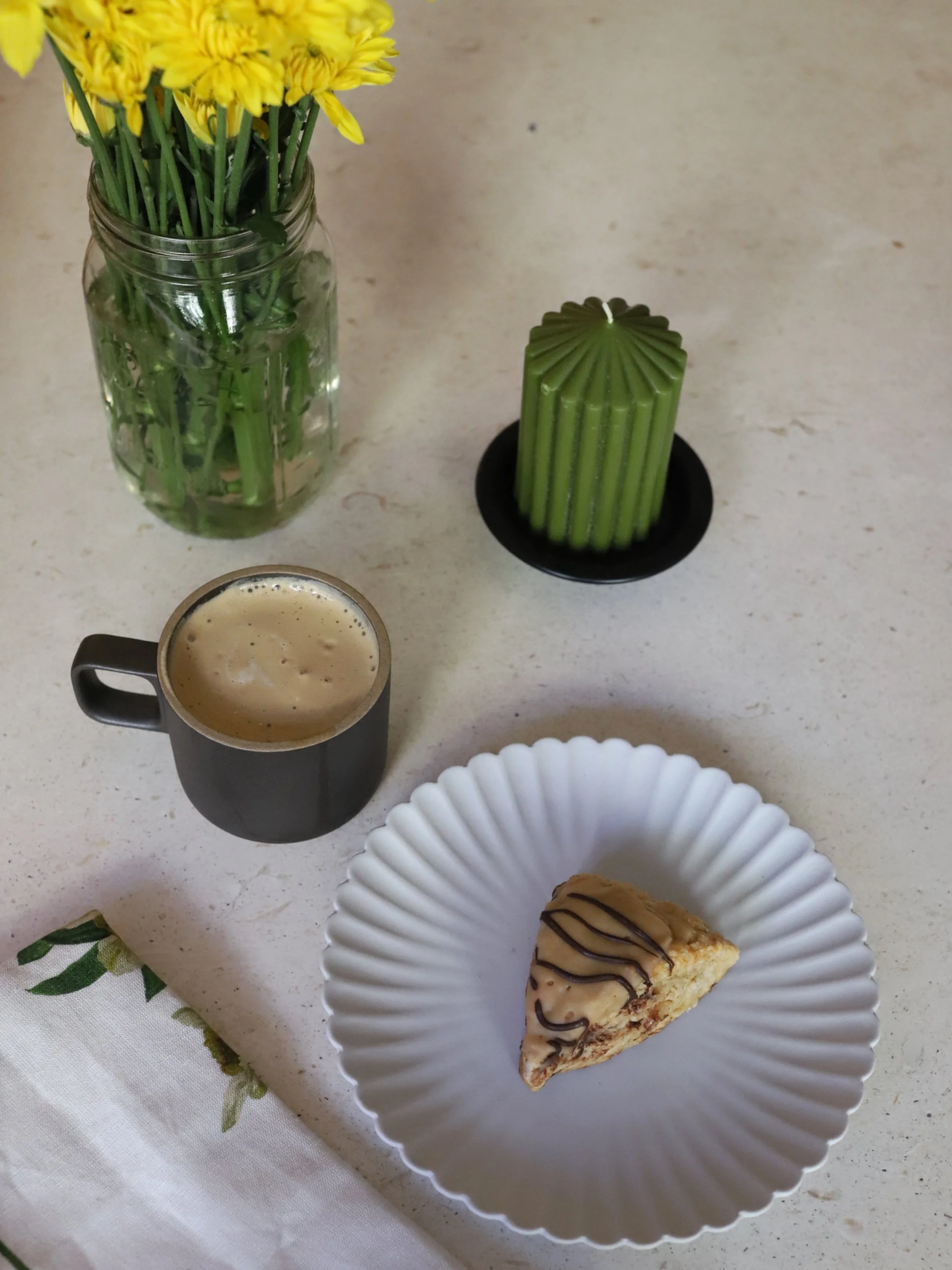 Today is my youngest son&rsquo;s pre-k graduation and my older son&rsquo;s piano recital&hellip; but right now, it&rsquo;s me time. 

Coming soon: Honey Banana Scones With Peanut Butter Chocolate Glaze

#CoffeeAndChampagneKitchen #Scone #BananaRecipe