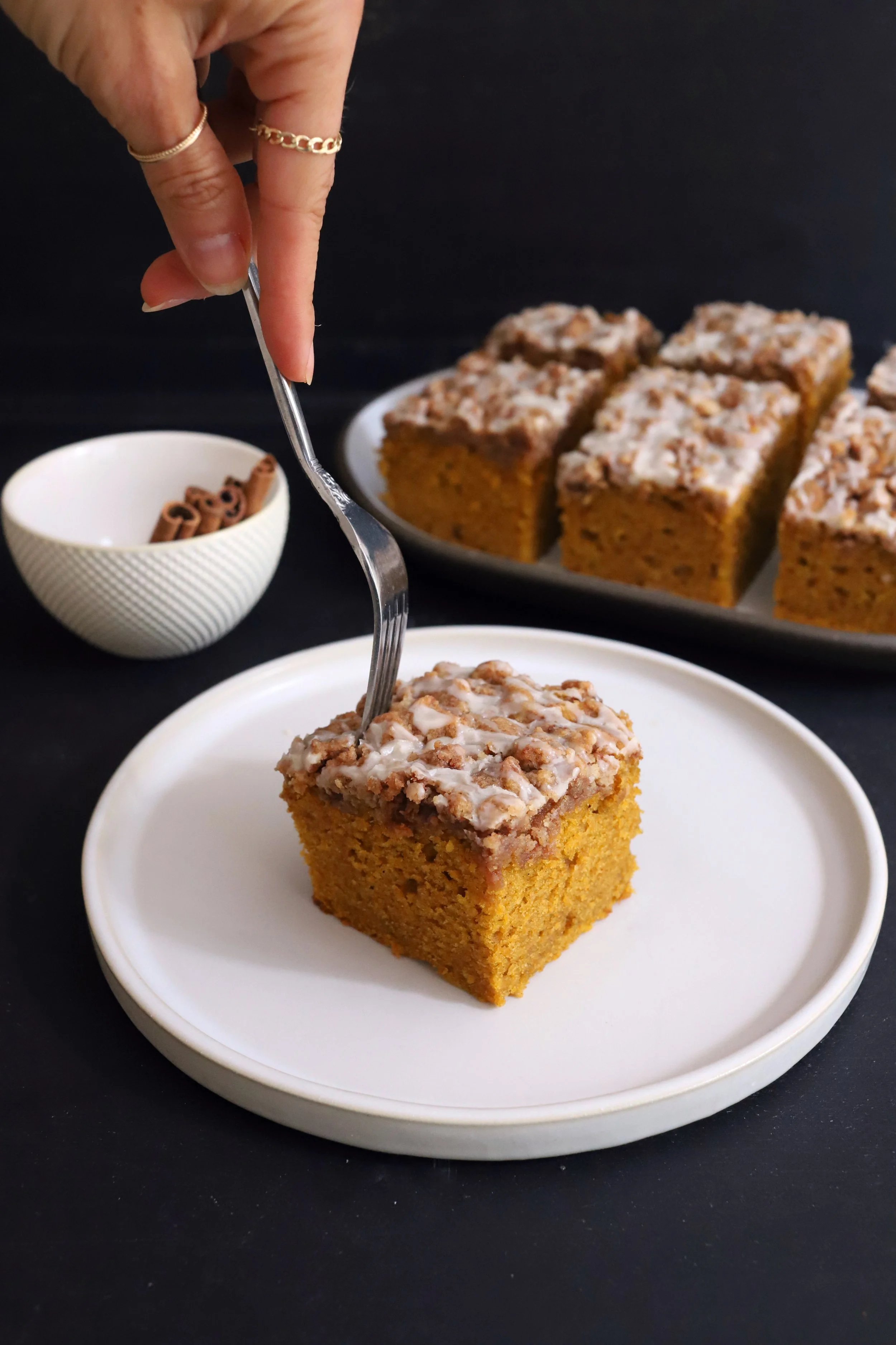 PUMPKIN DUCK EGG COFFEE CAKE WITH CINNAMON STREUSEL