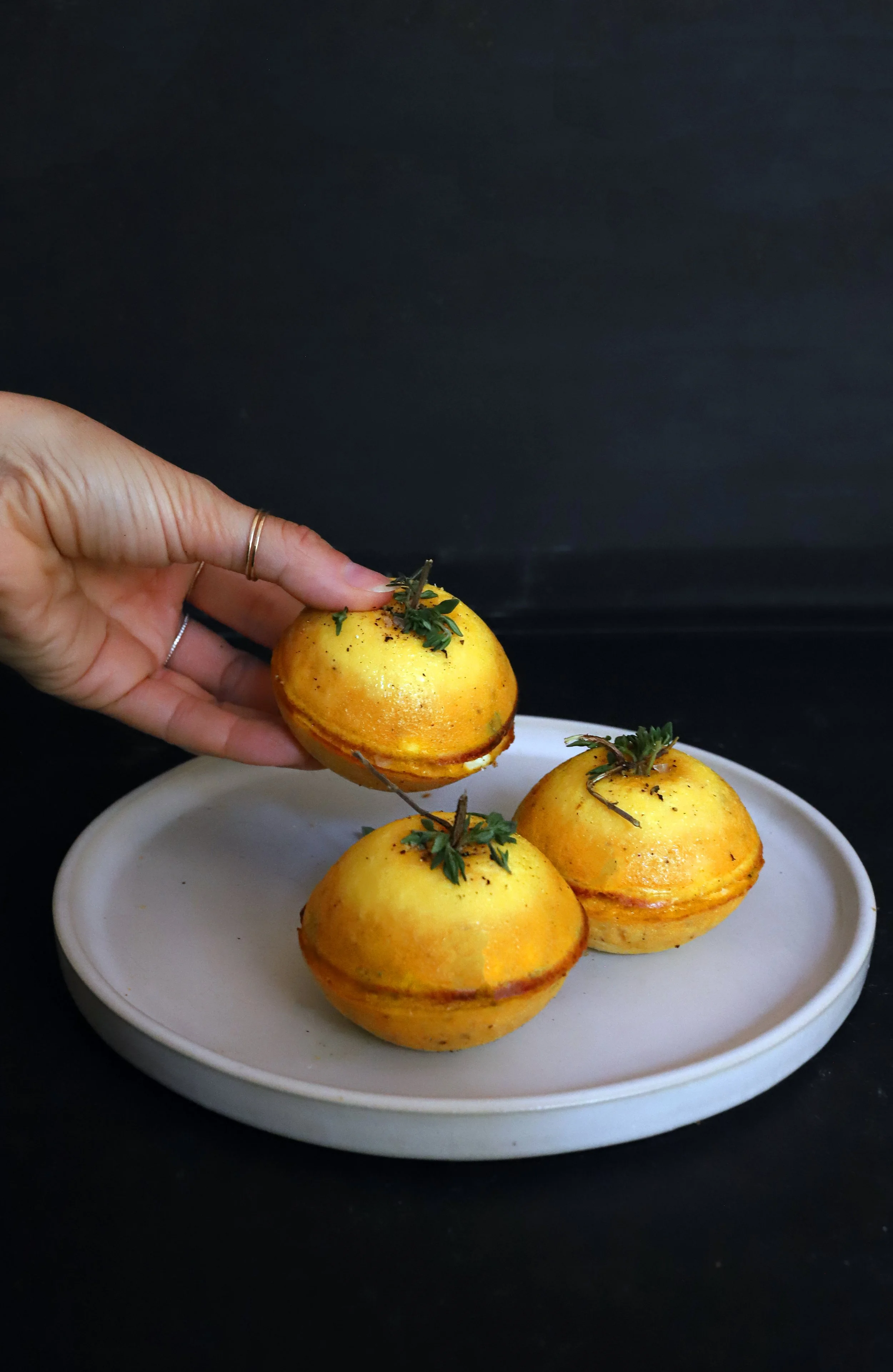 PUMPKIN GOAT CHEESE &amp; THYME EGG BITES